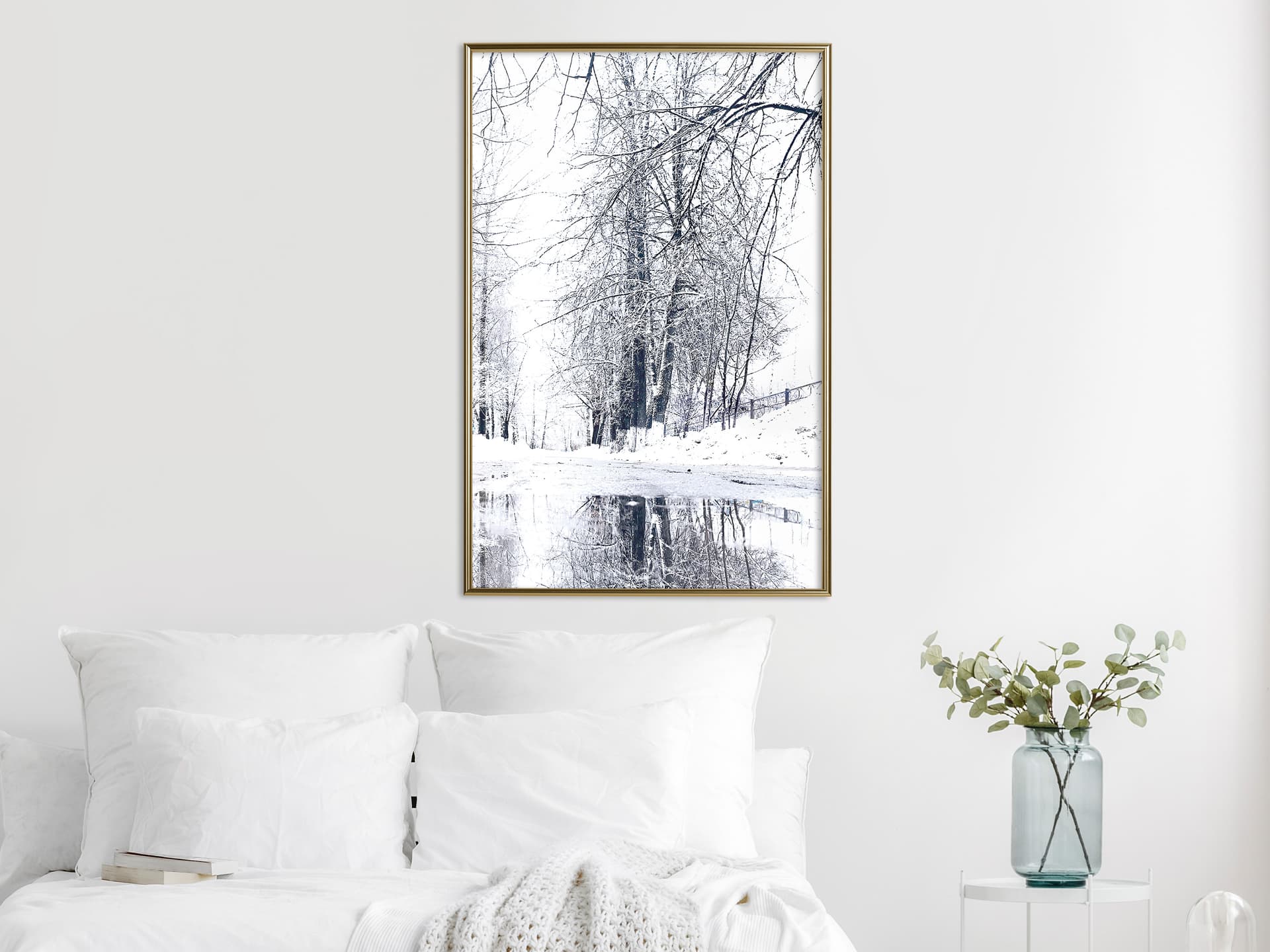 

Plakat - Ośnieżony park (rozmiar 20x30, wykończenie Rama złota)