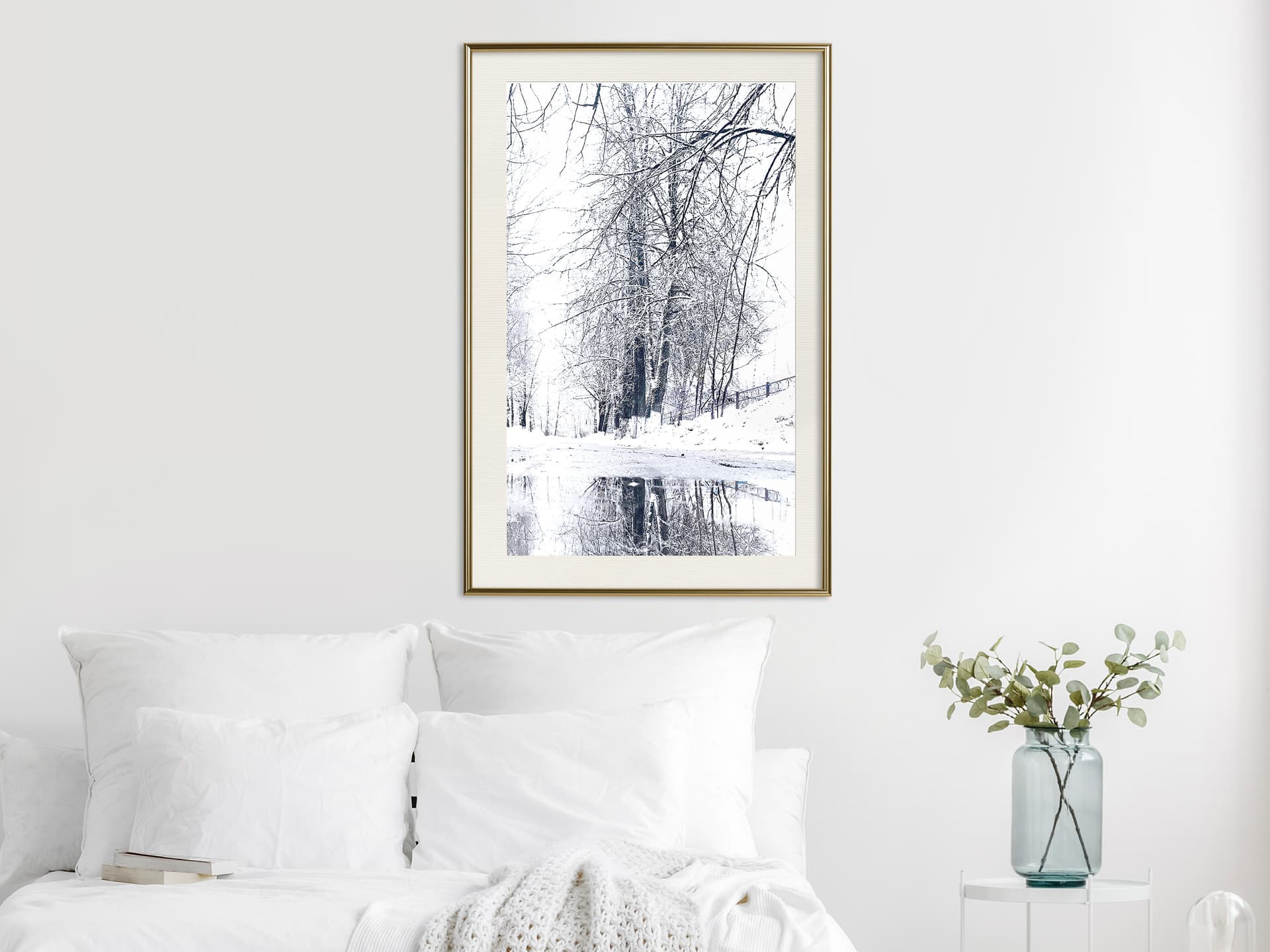 

Plakat - Ośnieżony park (rozmiar 30x45, wykończenie Rama złota z passe-partout)