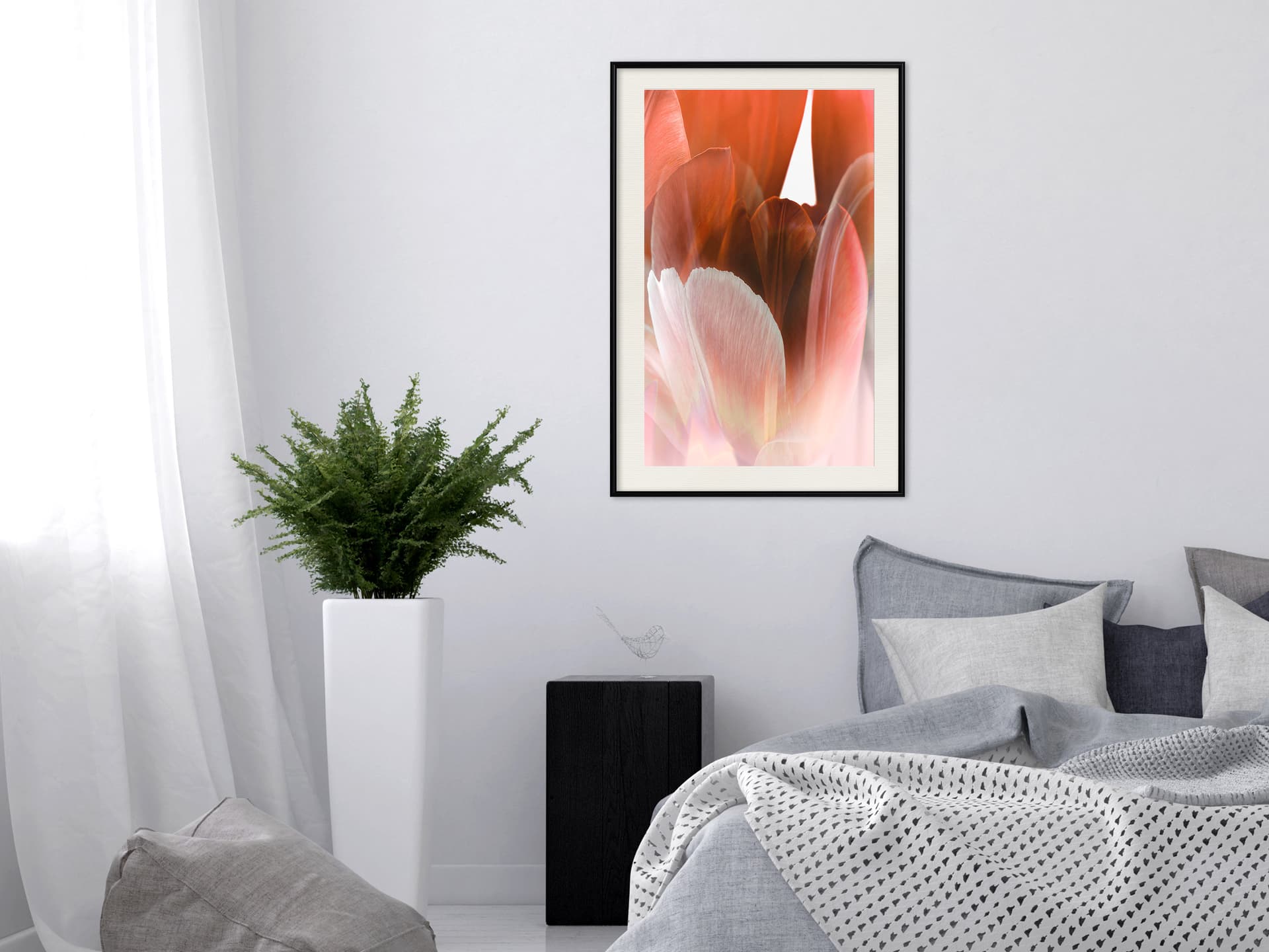 

Plakat - Płatki tulipana (rozmiar 20x30, wykończenie Rama czarna z passe-partout)