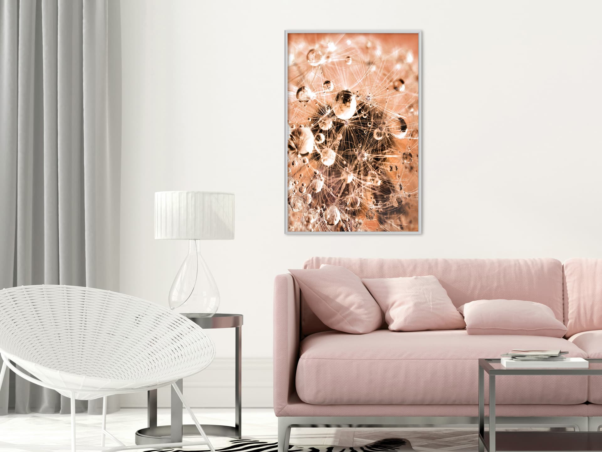 

Plakat - Krople na dmuchawcu (rozmiar 20x30, wykończenie Rama biała)