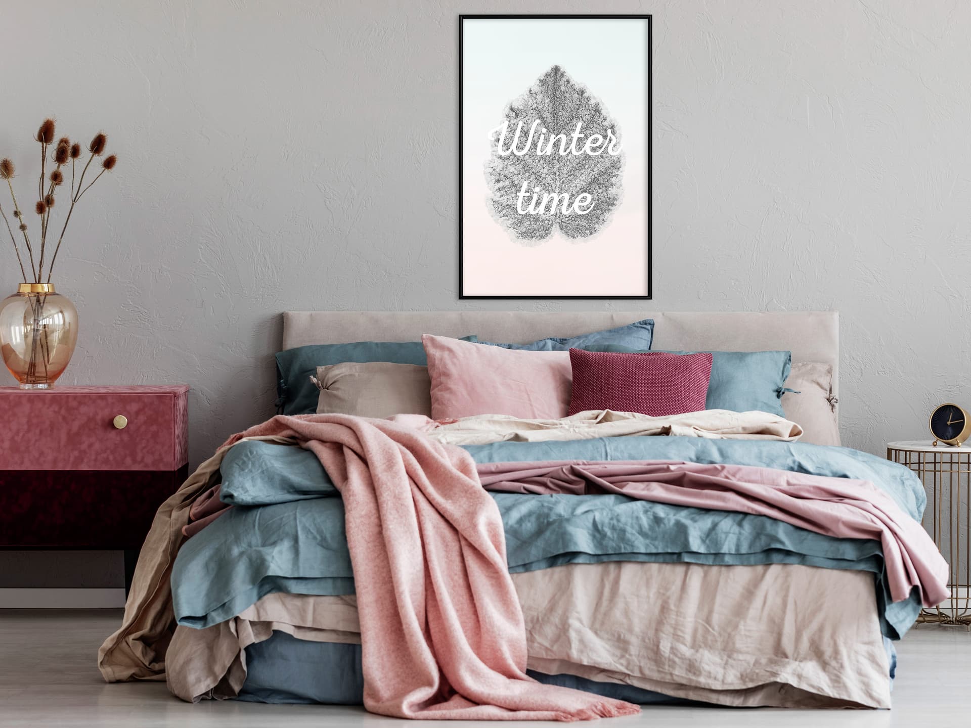 

Plakat - Zimowy liść (rozmiar 20x30, wykończenie Rama czarna)