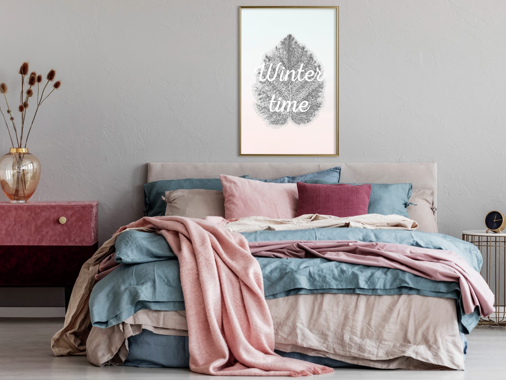 

Plakat - Zimowy liść (rozmiar 30x45, wykończenie Rama złota)