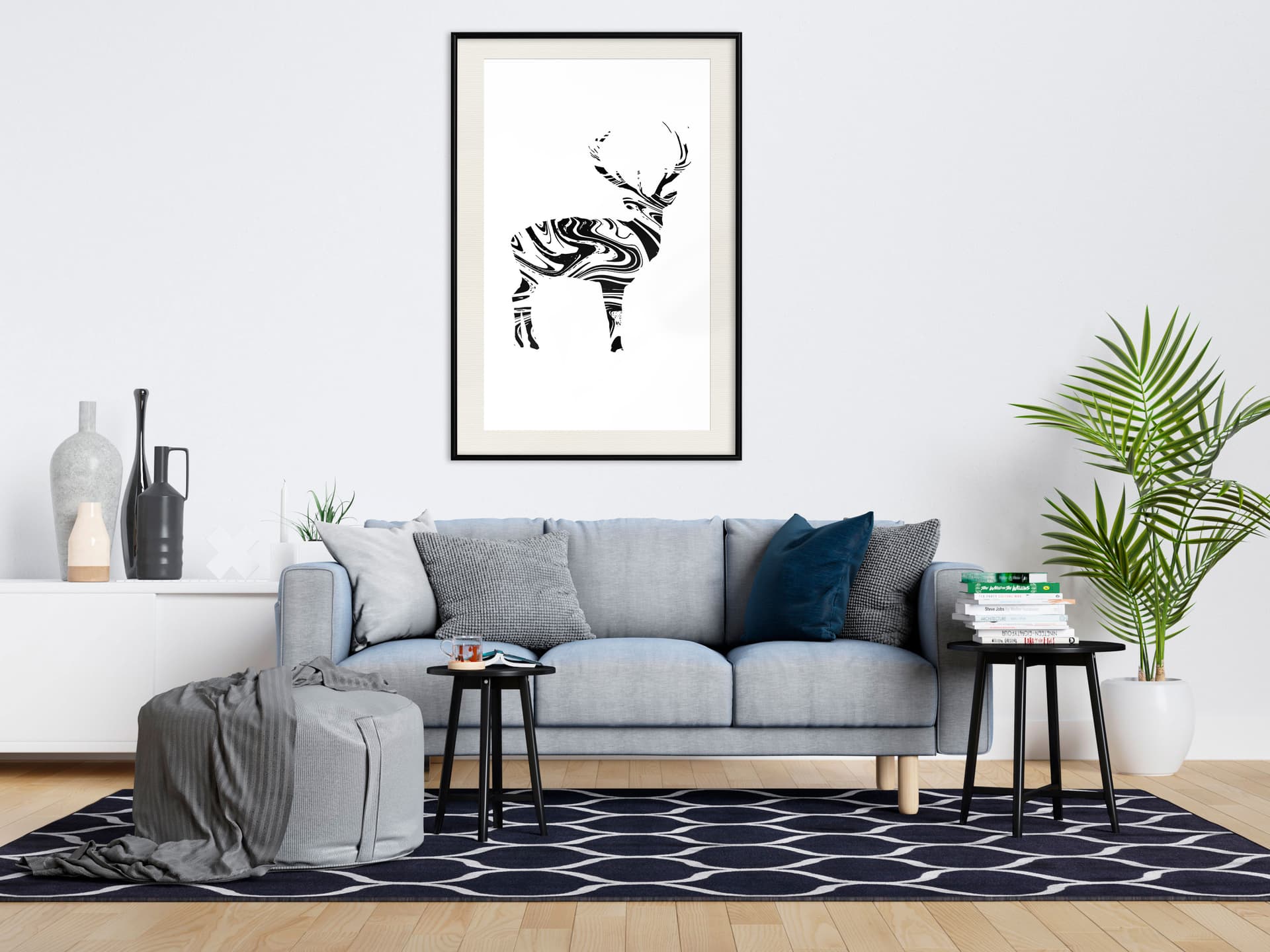 

Plakat - Marmurowy jeleń (rozmiar 40x60, wykończenie Rama czarna z passe-partout)