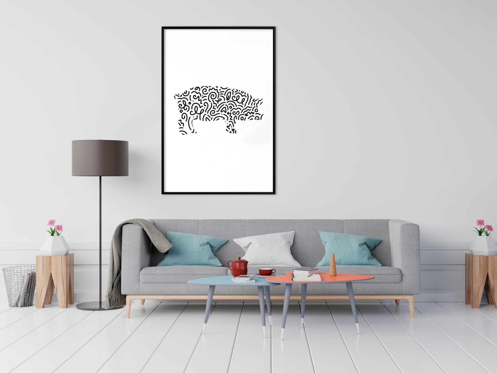 

Plakat - Zakręcona świnka (rozmiar 20x30, wykończenie Rama czarna)