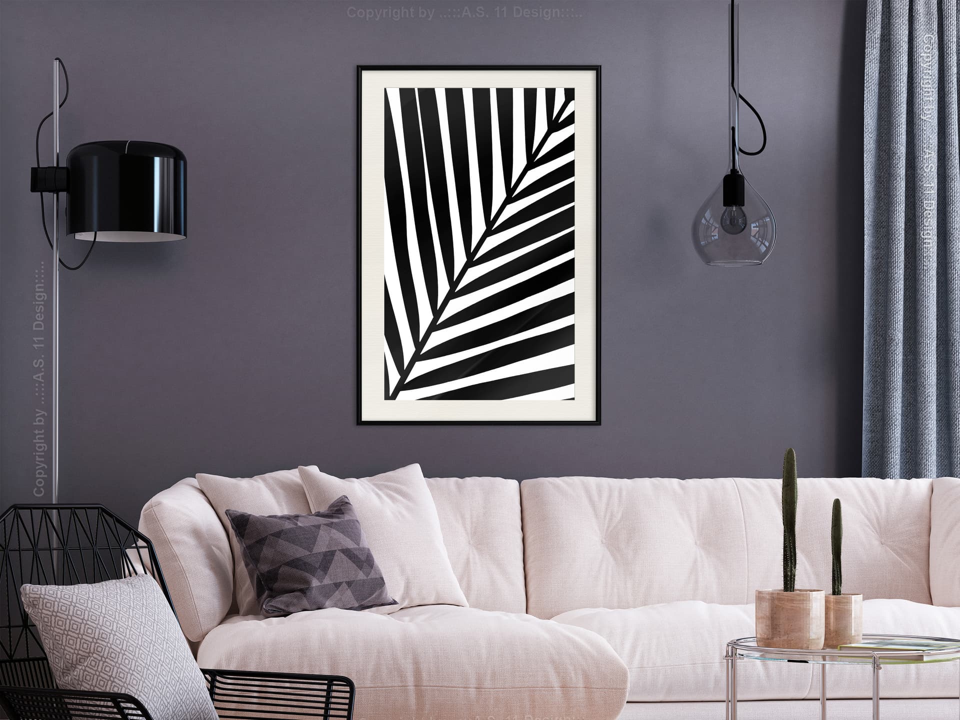 

Plakat - Czarna palma (rozmiar 20x30, wykończenie Rama czarna z passe-partout)