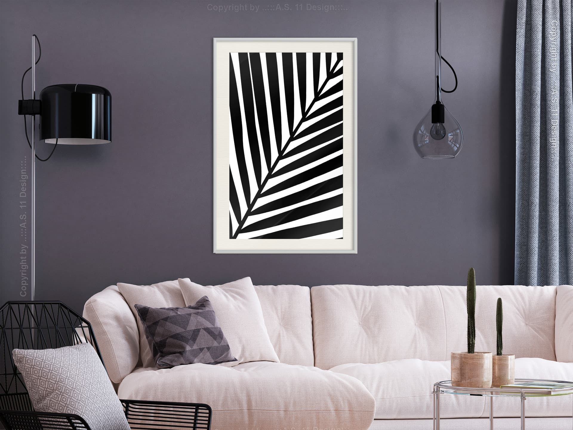 

Plakat - Czarna palma (rozmiar 30x45, wykończenie Rama biała z passe-partout)