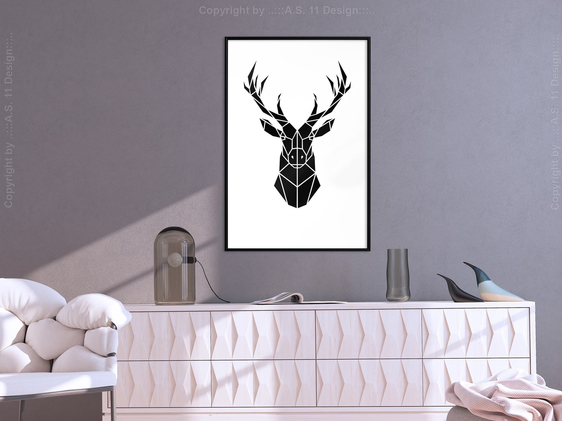 

Plakat - Geometryczny jeleń (rozmiar 30x45, wykończenie Rama czarna)