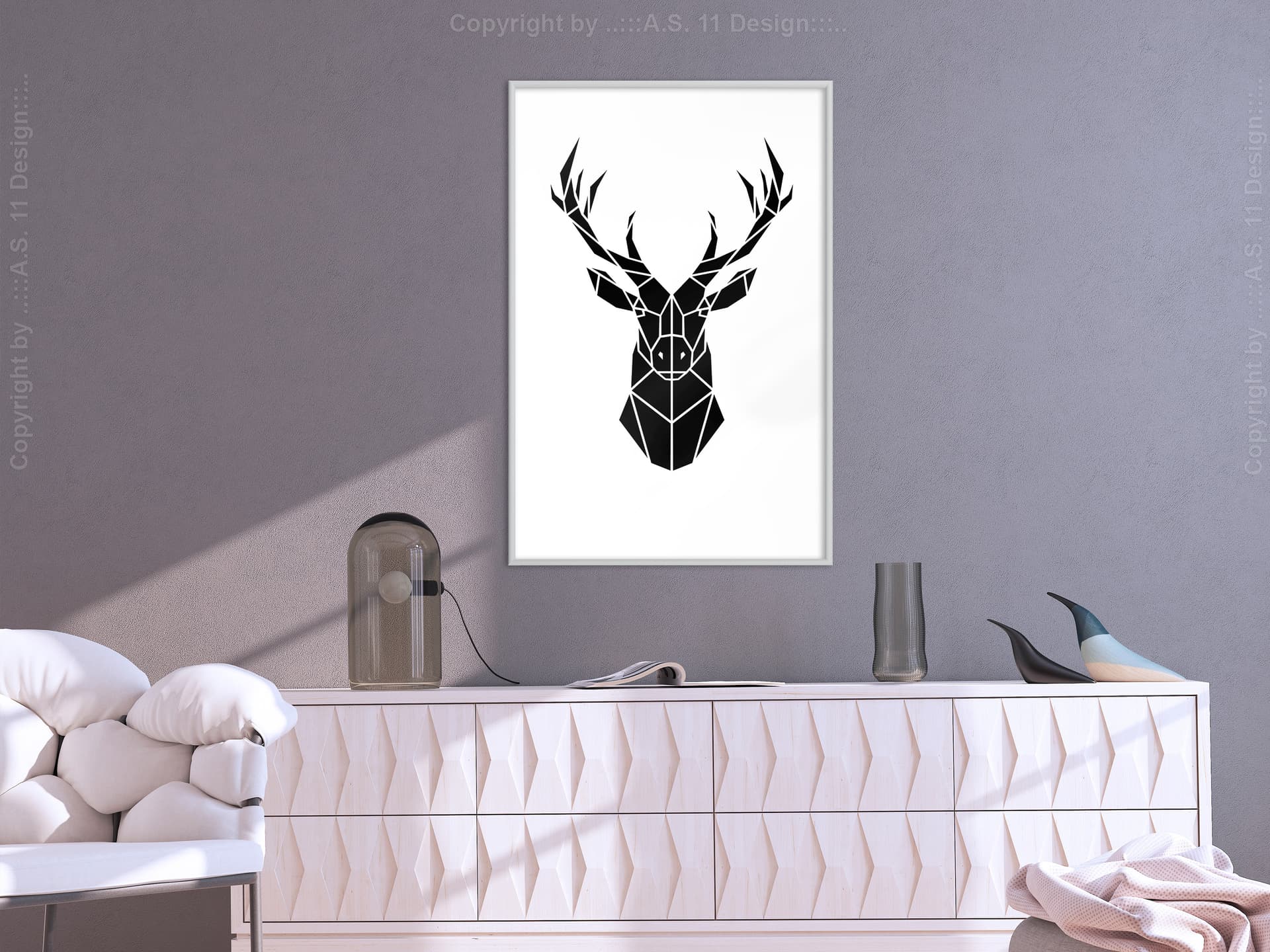 

Plakat - Geometryczny jeleń (rozmiar 40x60, wykończenie Rama biała)
