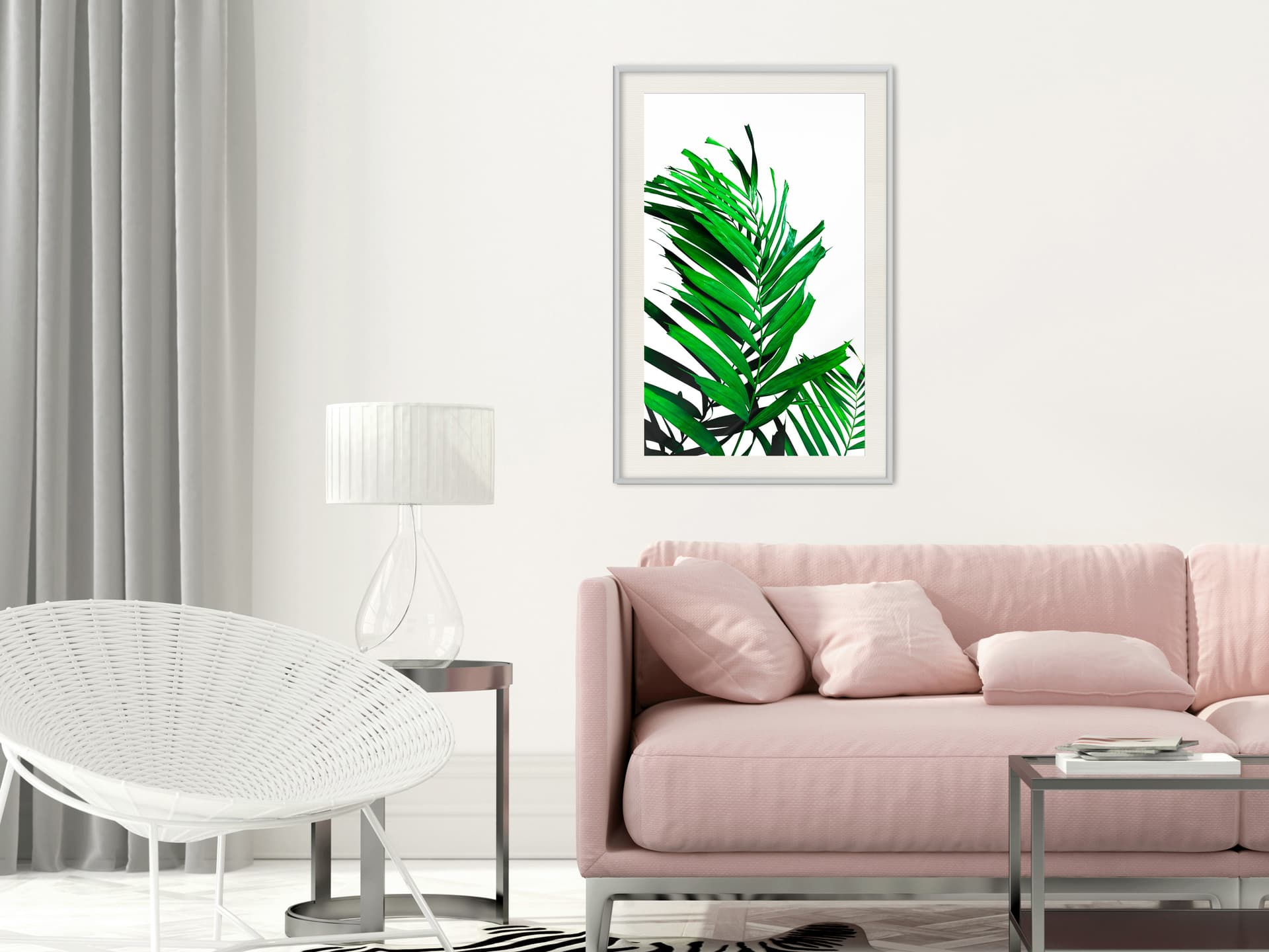 

Plakat - Szmaragdowa palma (rozmiar 40x60, wykończenie Rama biała z passe-partout)