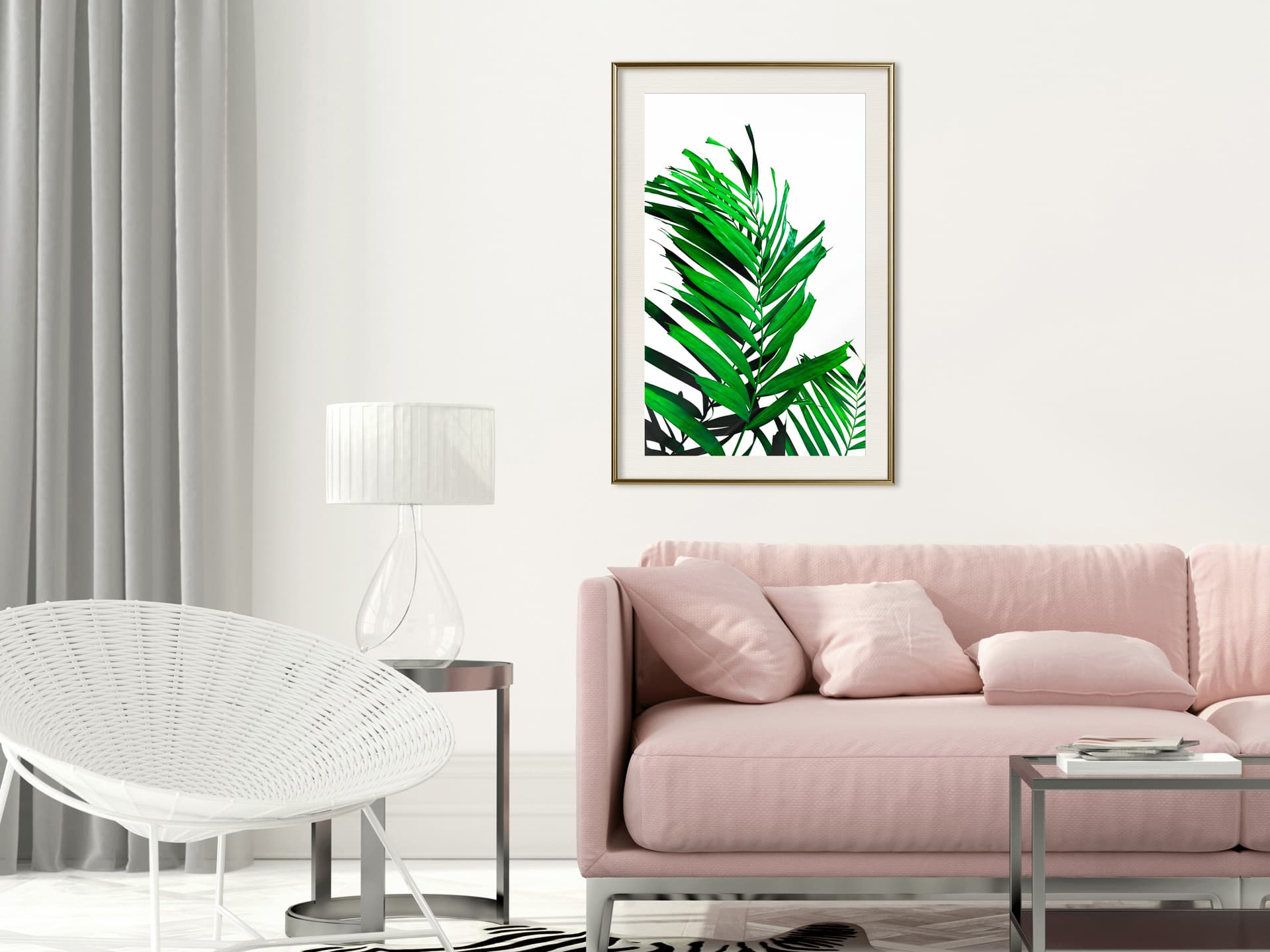 

Plakat - Szmaragdowa palma (rozmiar 20x30, wykończenie Rama złota z passe-partout)