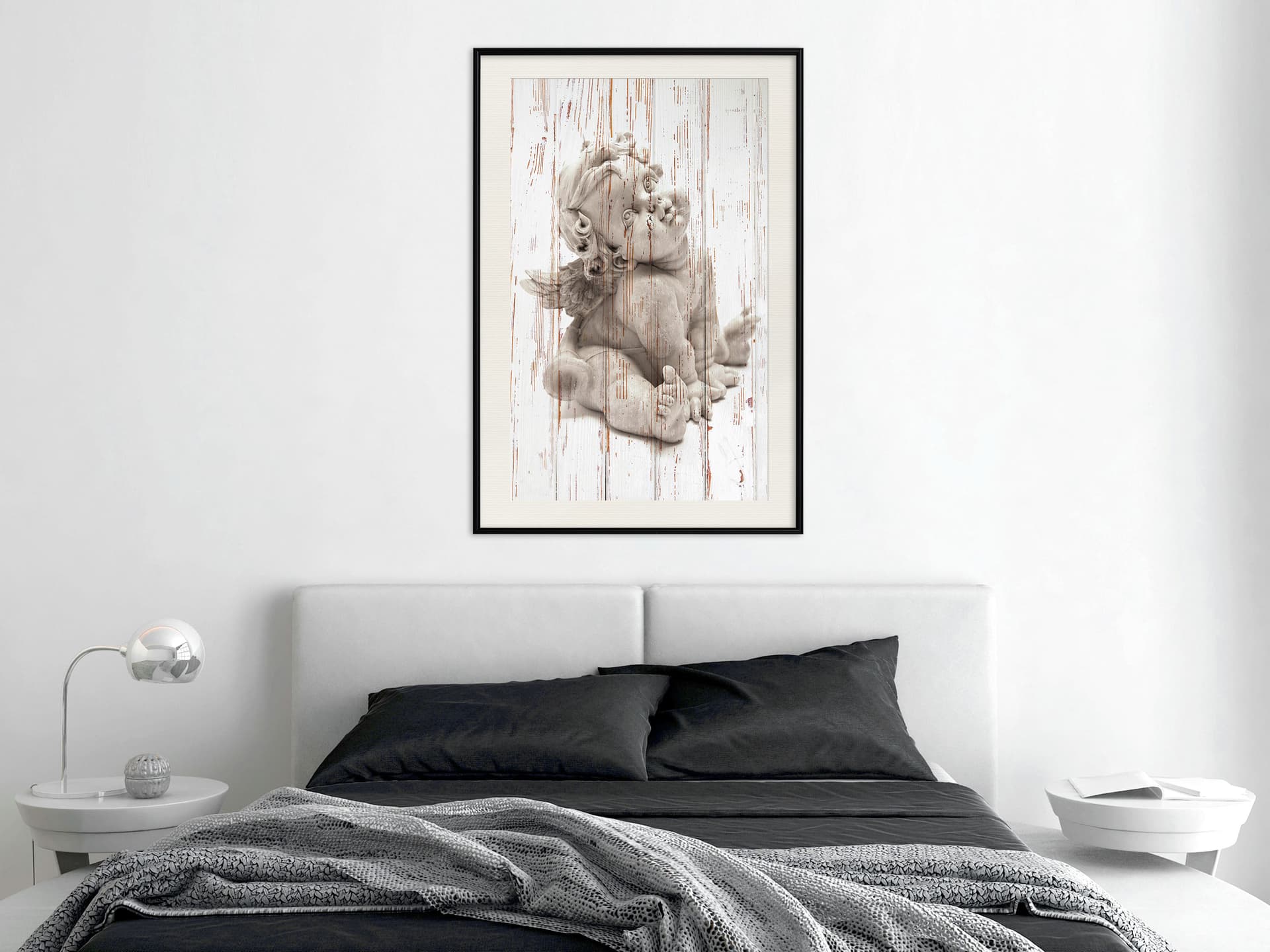 

Plakat - Skrzydlate dzieciątko (rozmiar 20x30, wykończenie Rama czarna z passe-partout)
