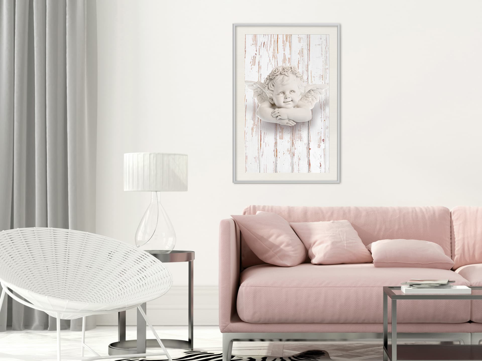 

Plakat - Wesoła myśl (rozmiar 30x45, wykończenie Rama biała z passe-partout)