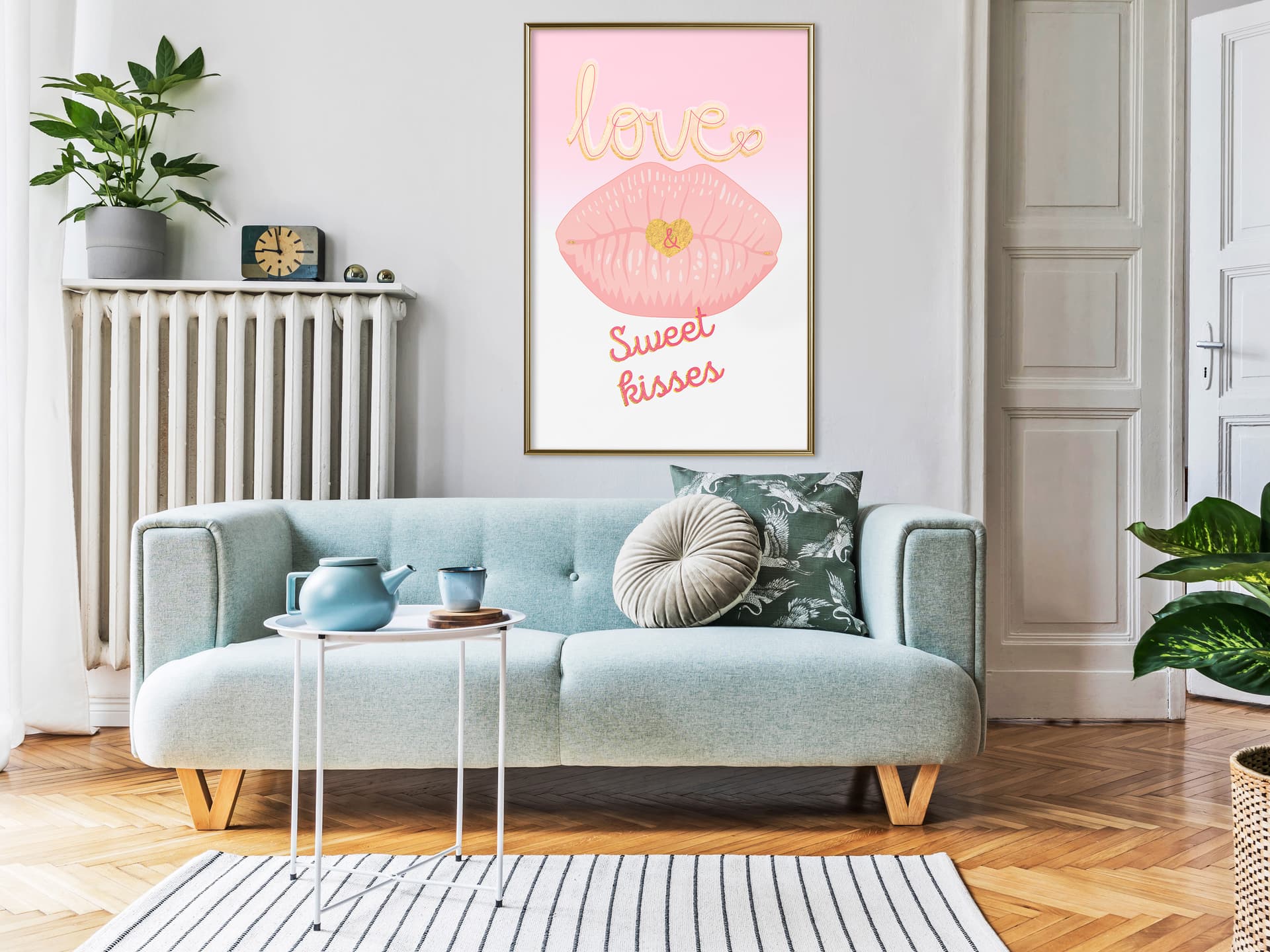 

Plakat - Różowe całusy (rozmiar 20x30, wykończenie Rama złota)