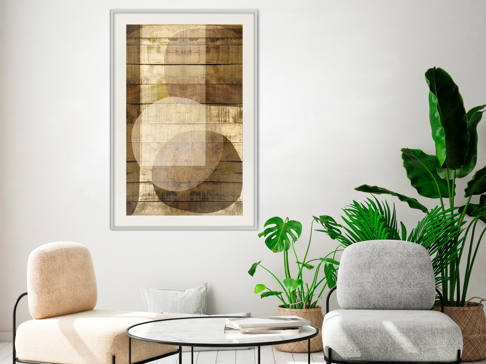 

Plakat - Rozświetlona przestrzeń (rozmiar 20x30, wykończenie Rama biała z passe-partout)