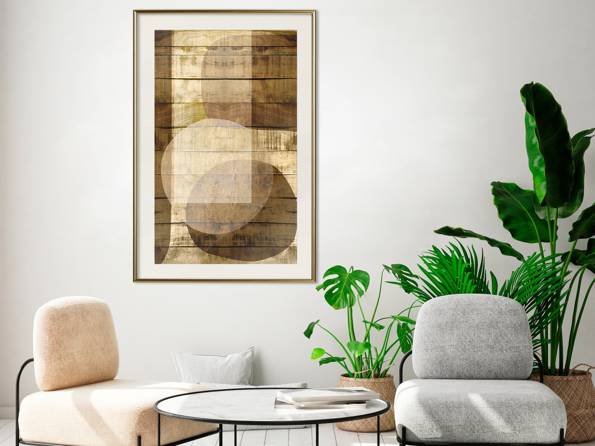 

Plakat - Rozświetlona przestrzeń (rozmiar 20x30, wykończenie Rama złota z passe-partout)