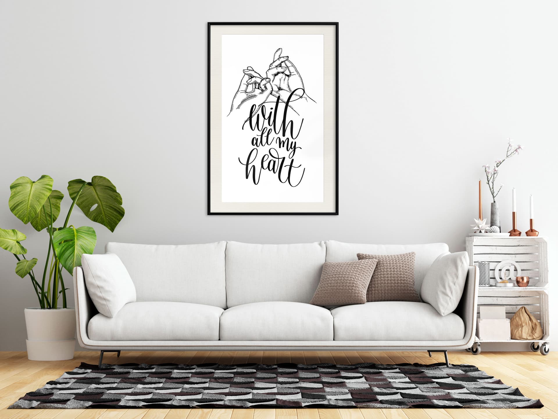 

Plakat - Złączeni miłością (rozmiar 30x45, wykończenie Rama czarna z passe-partout)