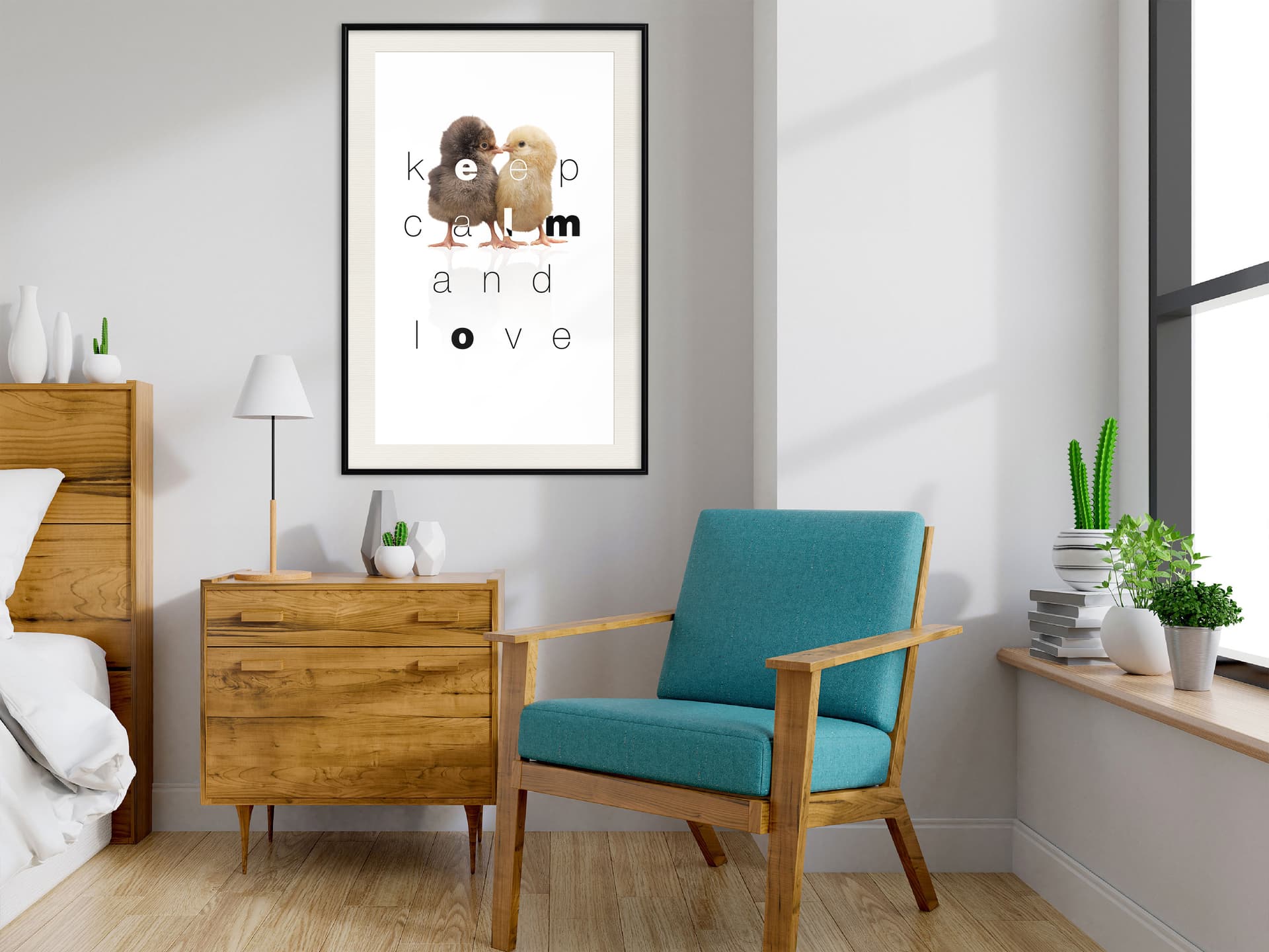 

Plakat - Urocze pisklęta (rozmiar 40x60, wykończenie Rama czarna z passe-partout)