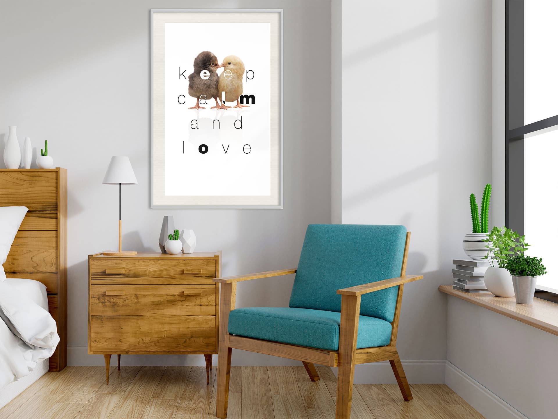 

Plakat - Urocze pisklęta (rozmiar 20x30, wykończenie Rama biała z passe-partout)