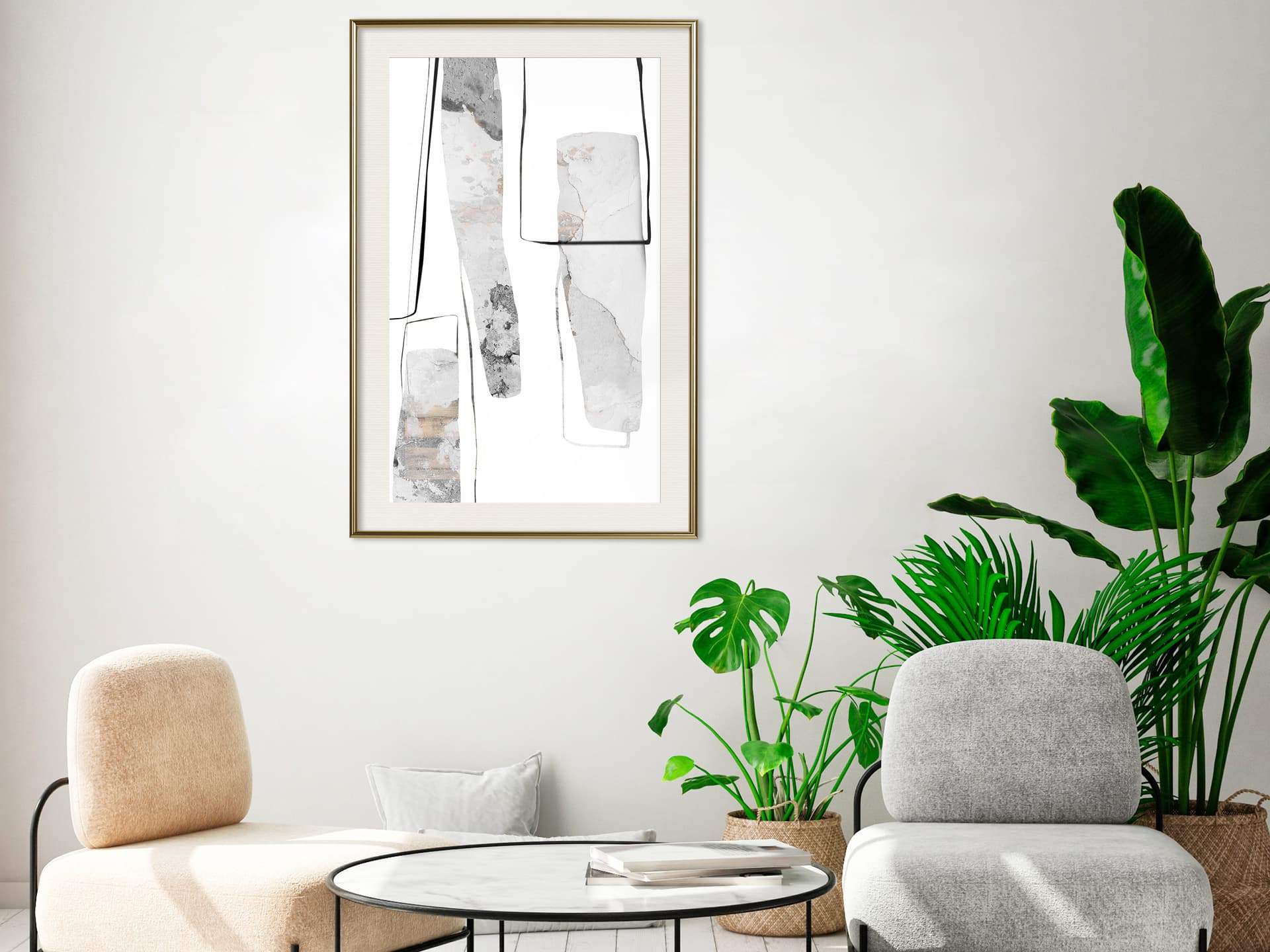 

Plakat - Stalagmit i stalaktyty (rozmiar 30x45, wykończenie Rama złota z passe-partout)