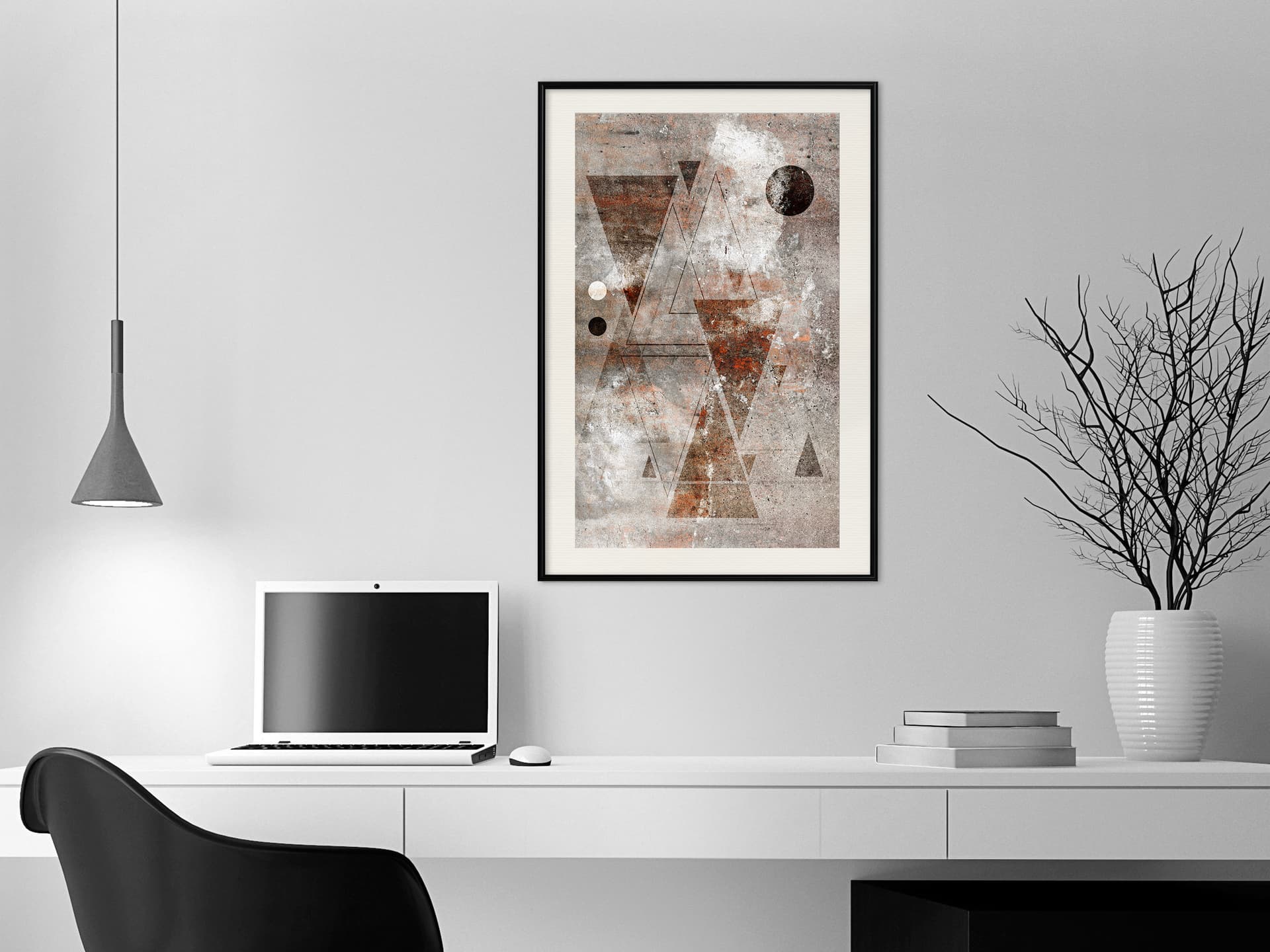 

Plakat - Murowane trójkąty (rozmiar 20x30, wykończenie Rama czarna z passe-partout)