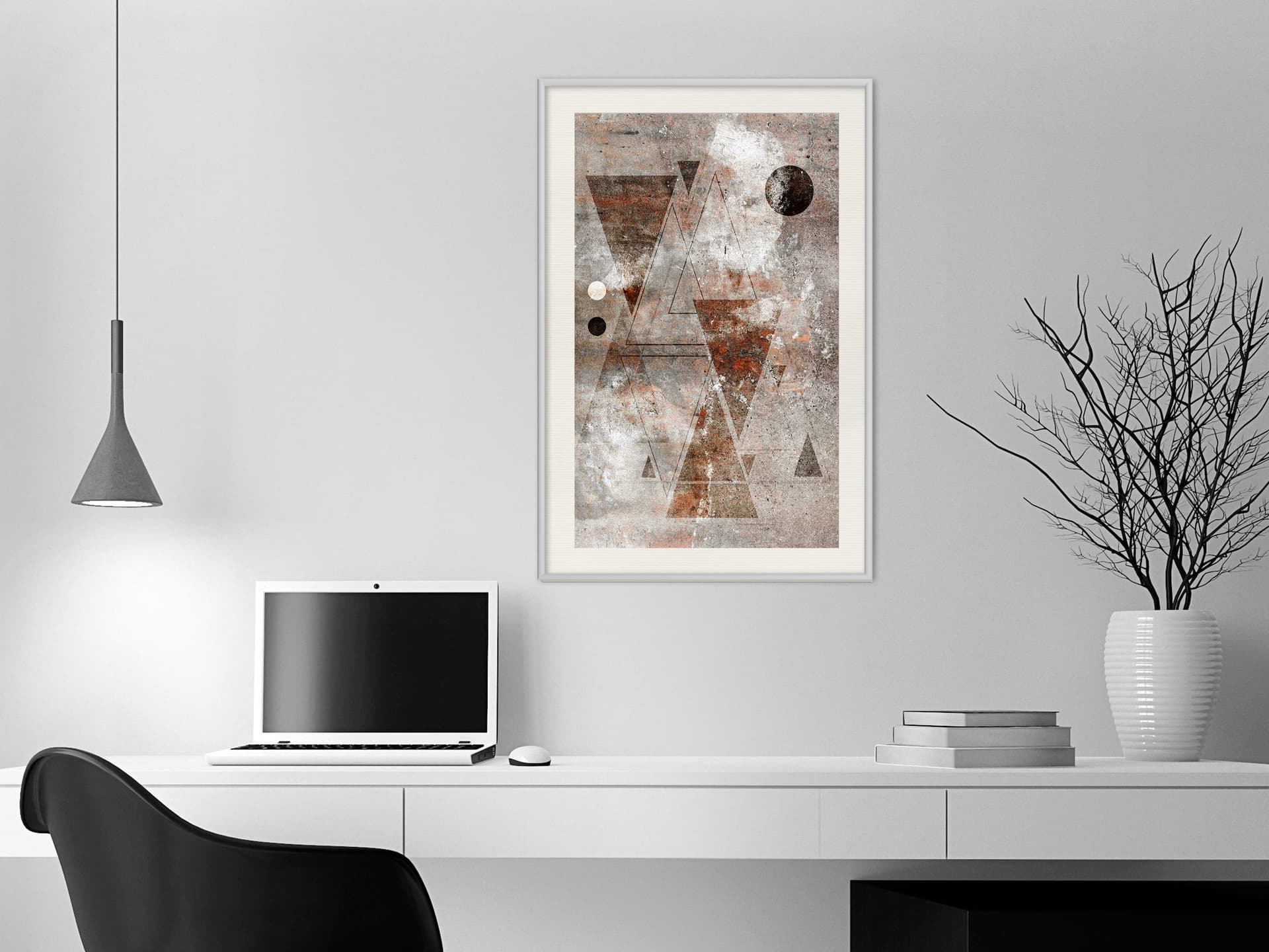 

Plakat - Murowane trójkąty (rozmiar 30x45, wykończenie Rama biała z passe-partout)