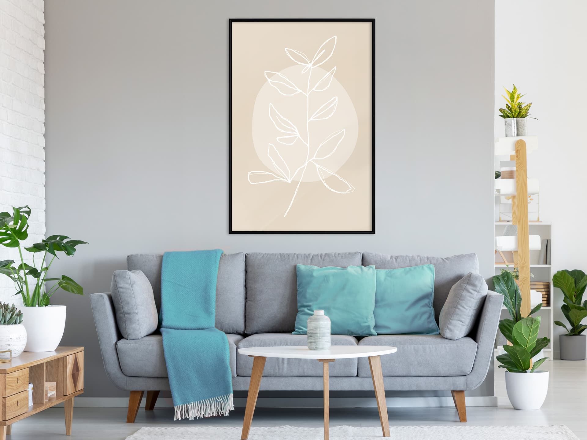 

Plakat - Pastelowa roślina (rozmiar 40x60, wykończenie Rama czarna)