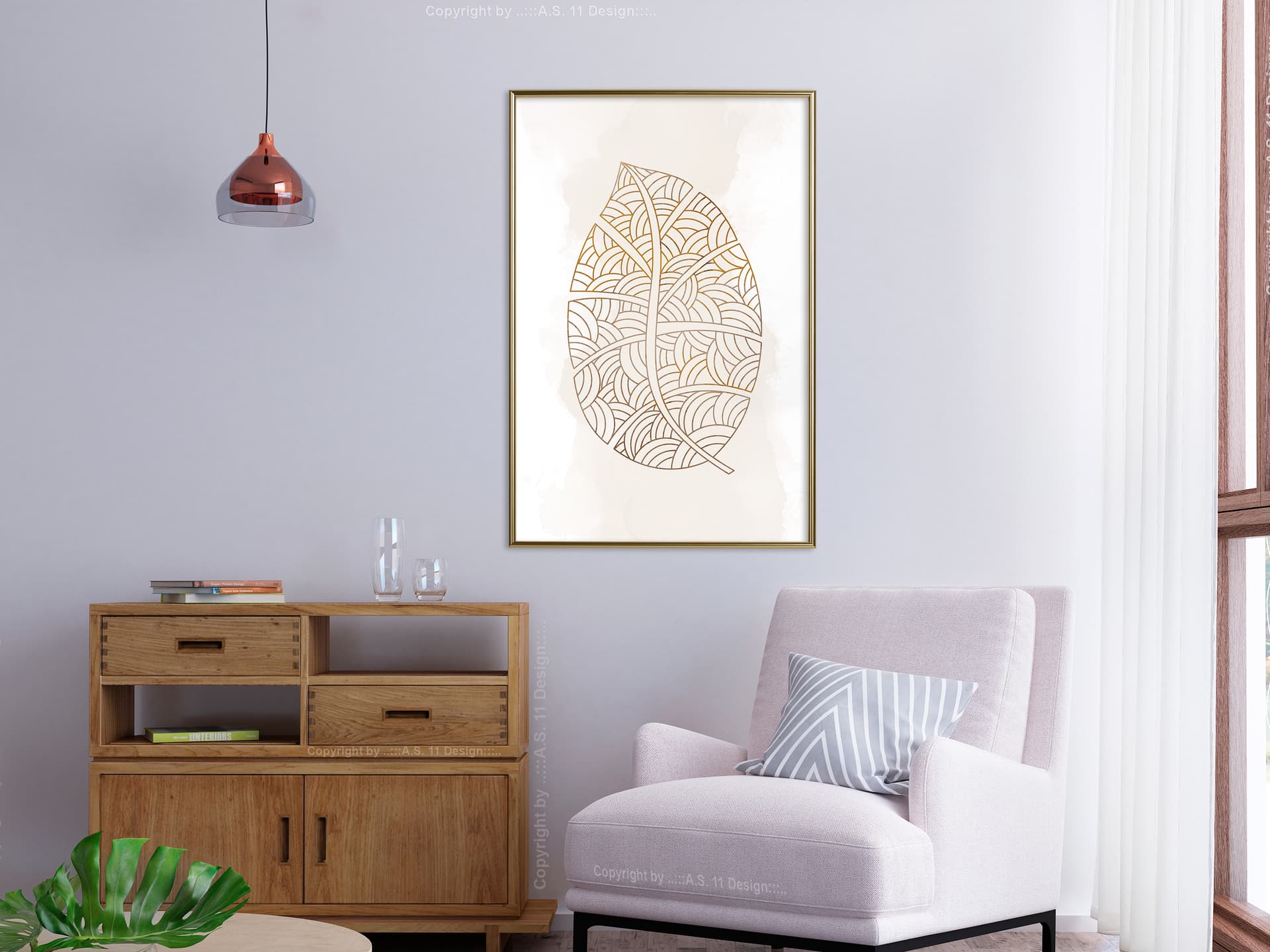

Plakat - Żyłki liścia (rozmiar 20x30, wykończenie Rama złota)