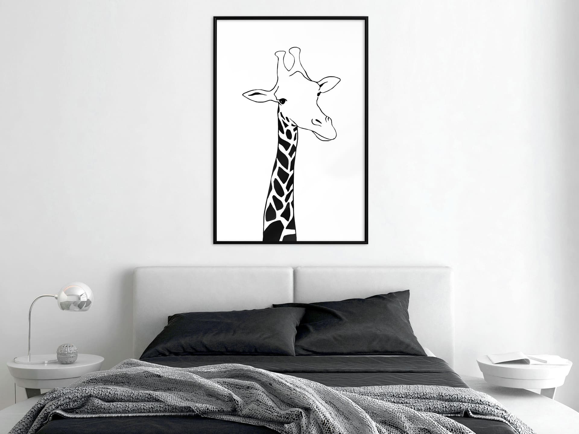 

Plakat - Czarno-biała żyrafa (rozmiar 20x30, wykończenie Rama czarna)
