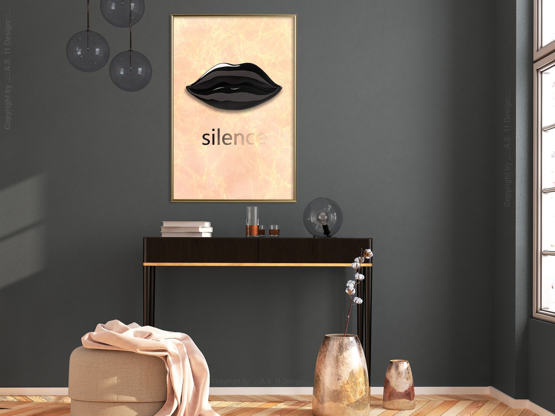 

Plakat - Milczące usta (rozmiar 20x30, wykończenie Rama złota)