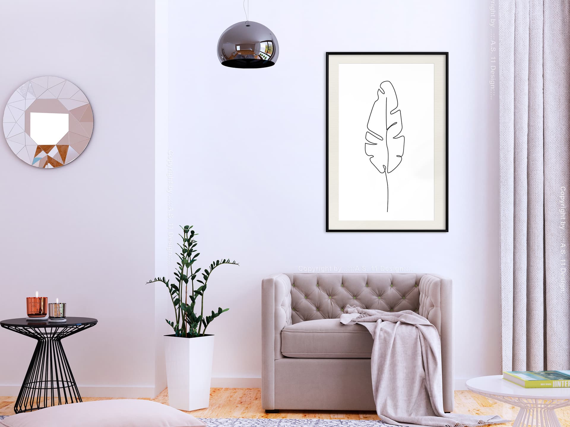 

Plakat - Narysowane jedną linią (rozmiar 20x30, wykończenie Rama czarna z passe-partout)