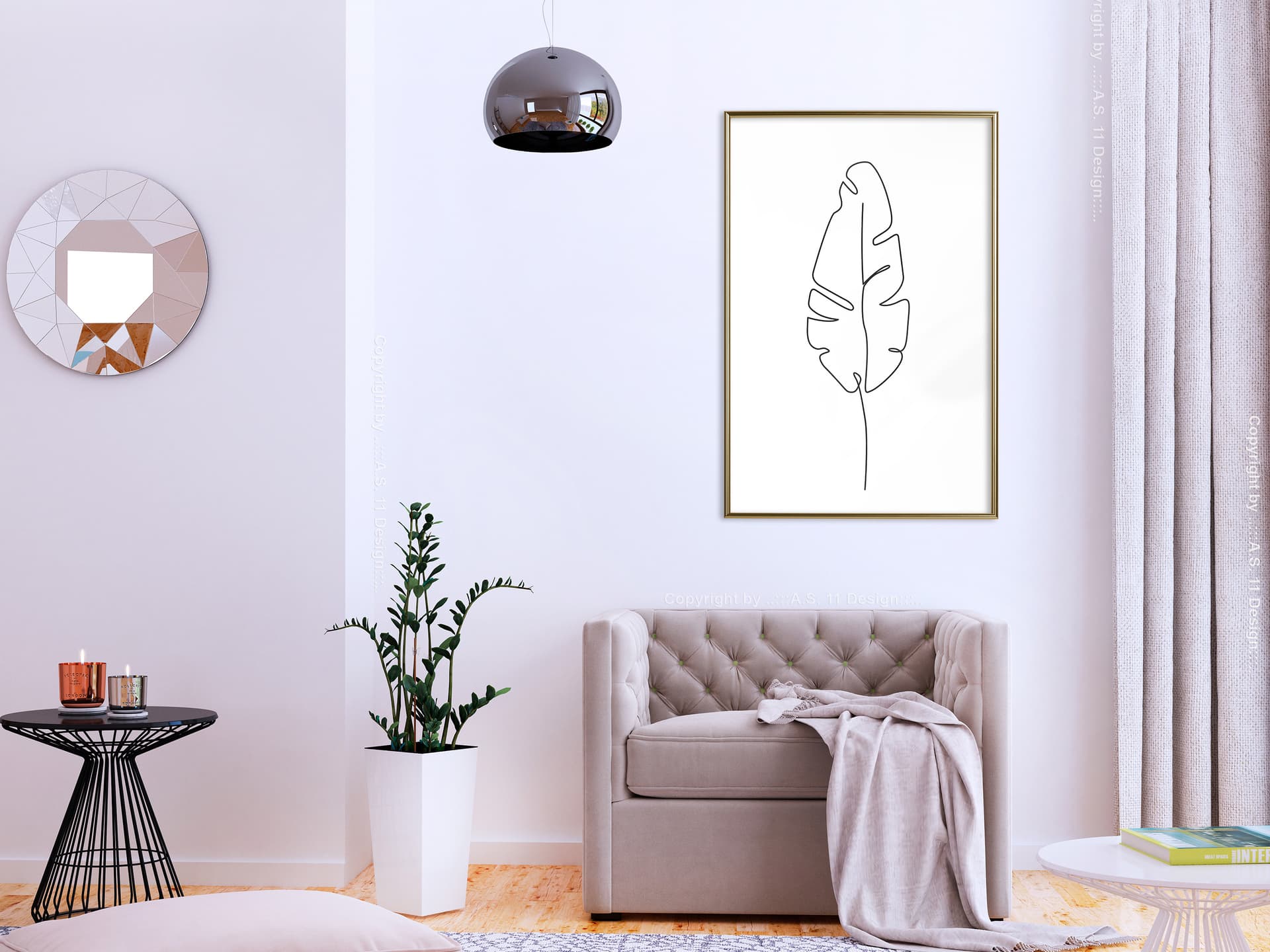 

Plakat - Narysowane jedną linią (rozmiar 40x60, wykończenie Rama złota)