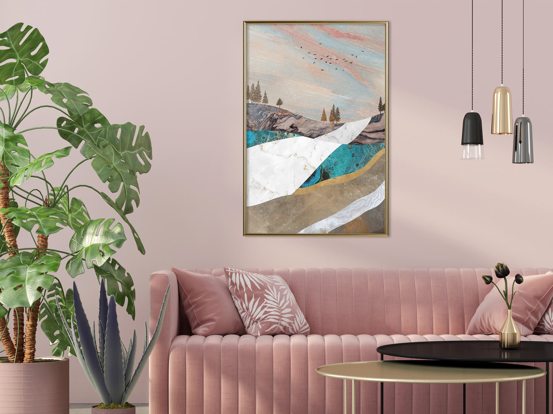 

Plakat - Malowany krajobraz (rozmiar 20x30, wykończenie Rama złota)