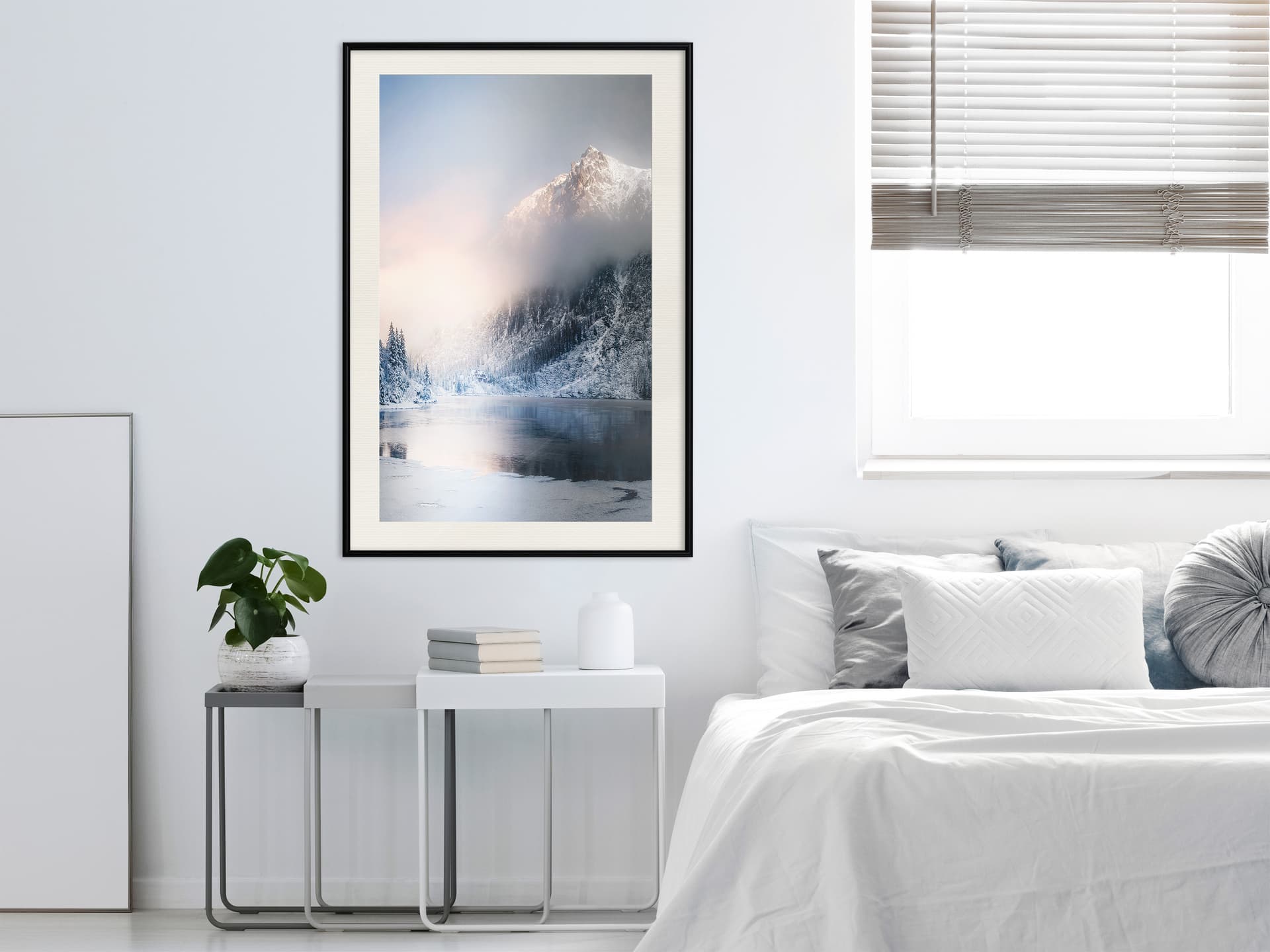 

Plakat - Zima w górach (rozmiar 20x30, wykończenie Rama czarna z passe-partout)
