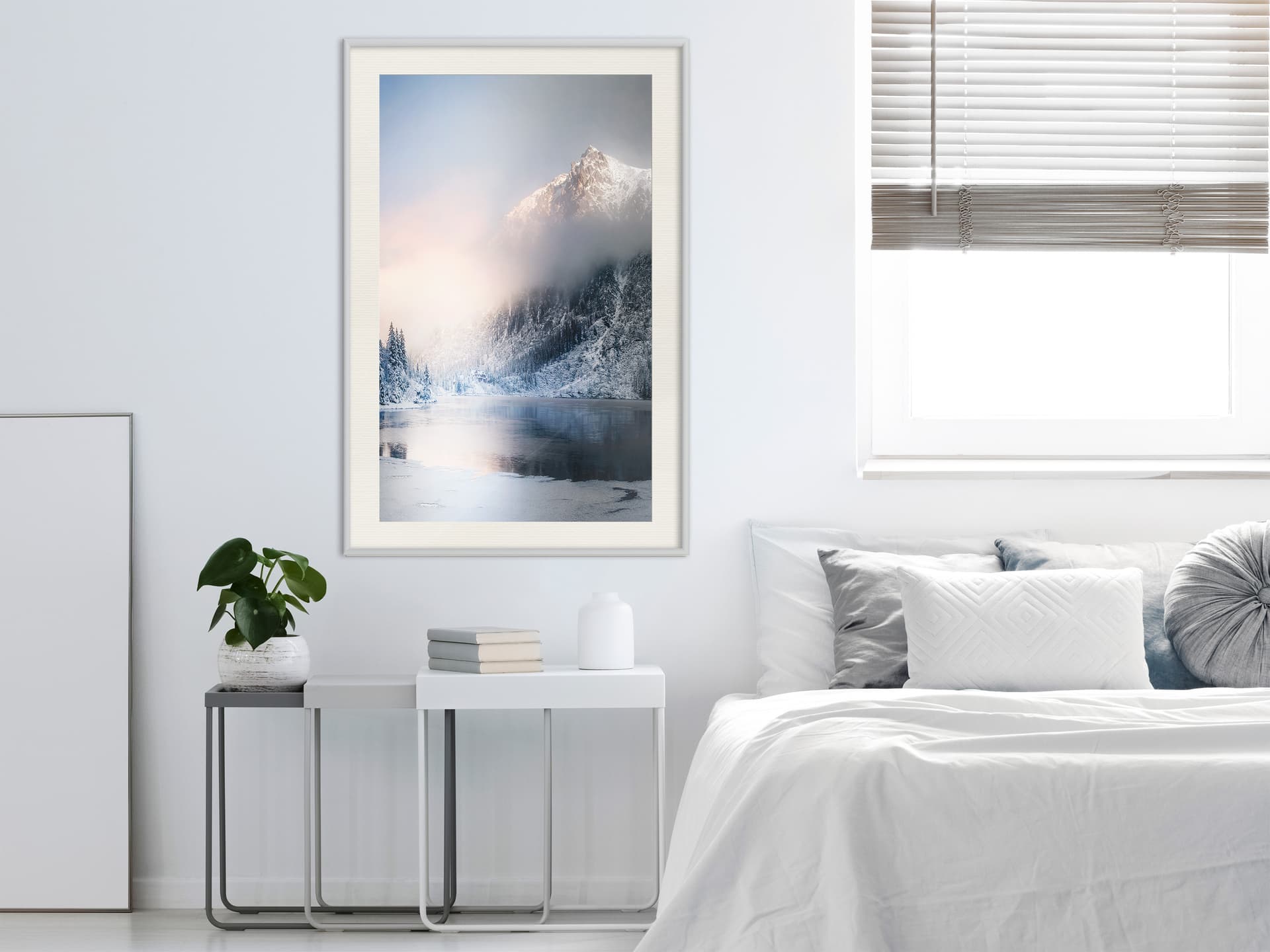 

Plakat - Zima w górach (rozmiar 20x30, wykończenie Rama biała z passe-partout)