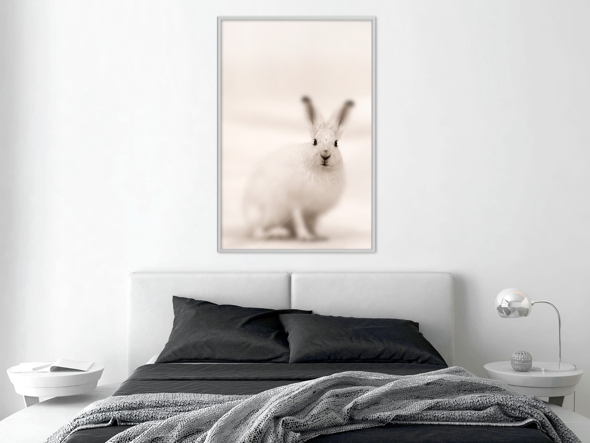 

Plakat - Zaciekawiony królik (rozmiar 40x60, wykończenie Rama biała)