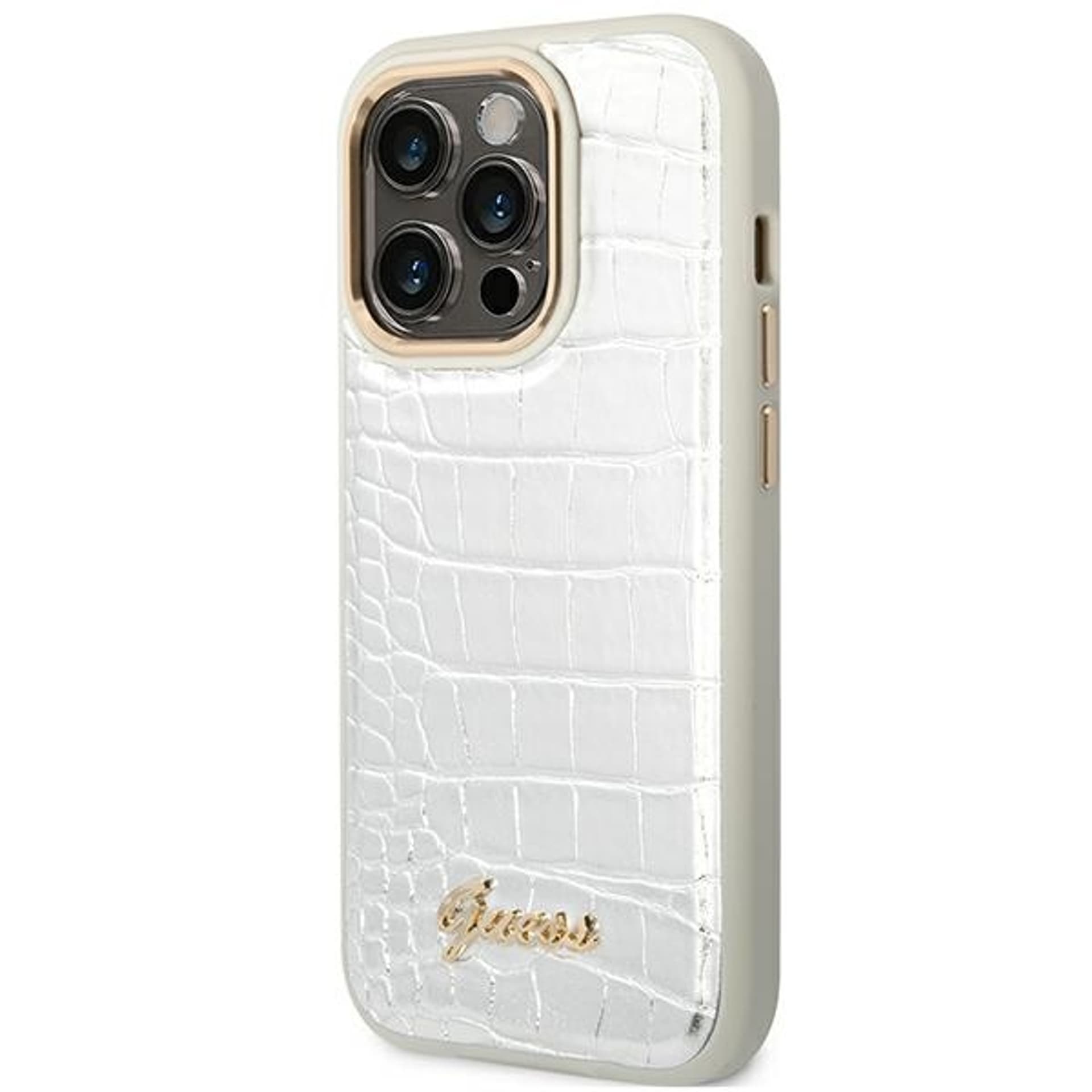 

Guess GUHCP14XHGCRHS iPhone 14 Pro Max 6,7" srebrny/silver hardcase Croco Collection