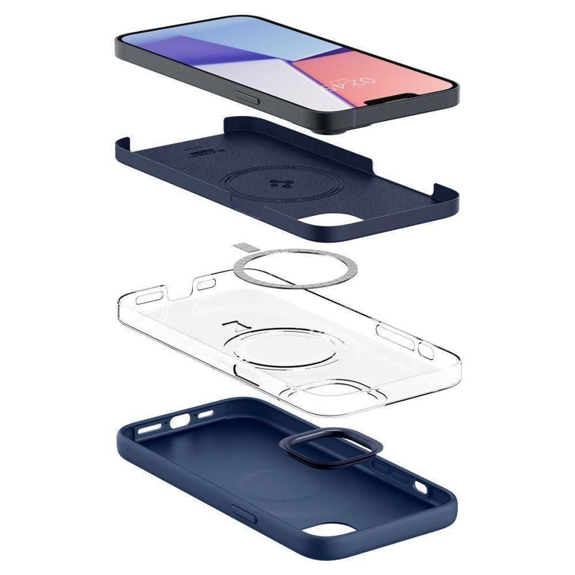 

Spigen Silicone Fit iPhone 14 MAG Magsafe granatowy/navy blue ACS05068