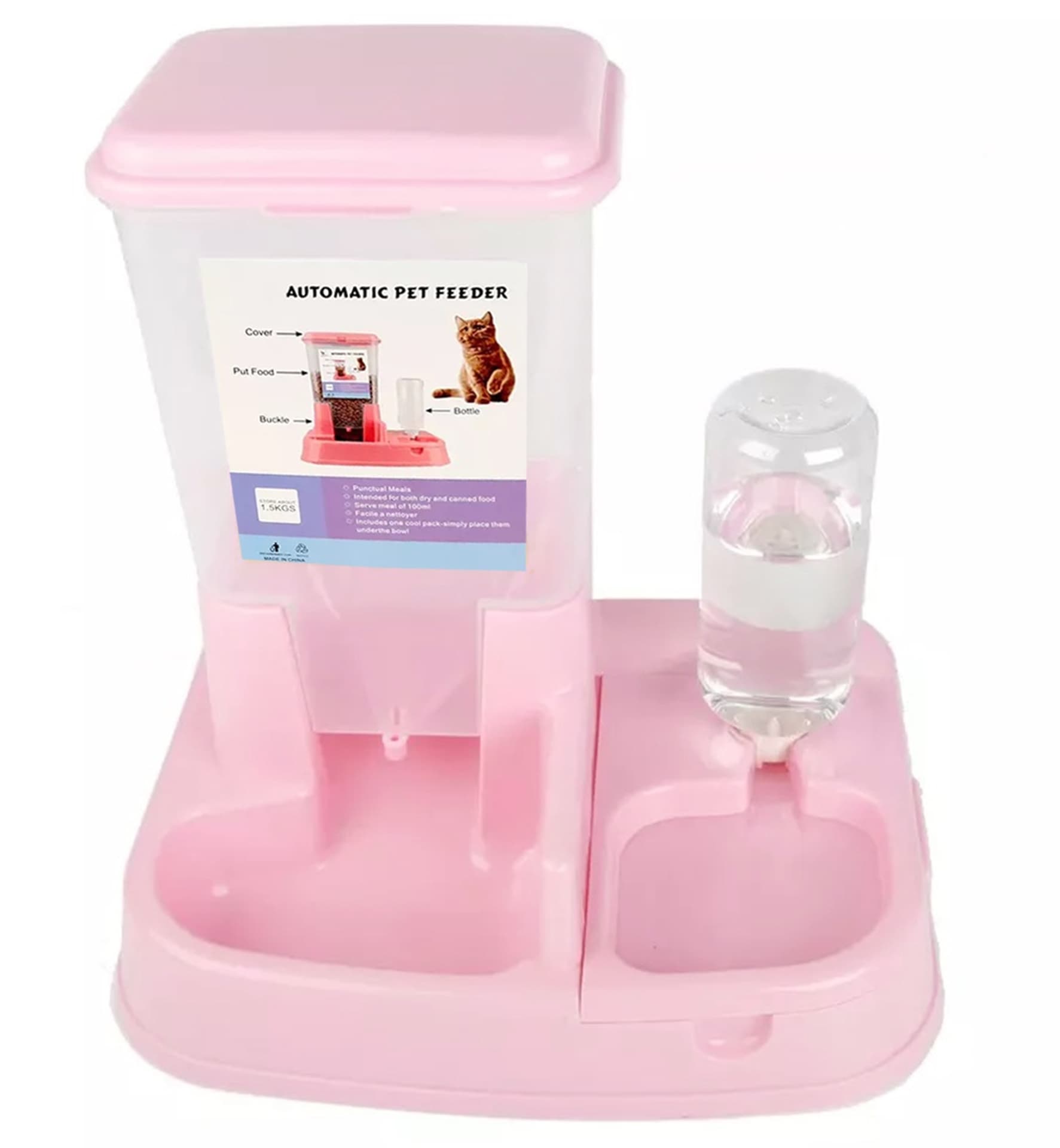 

AG808A Dozownik karmy i wody 2w1 pink