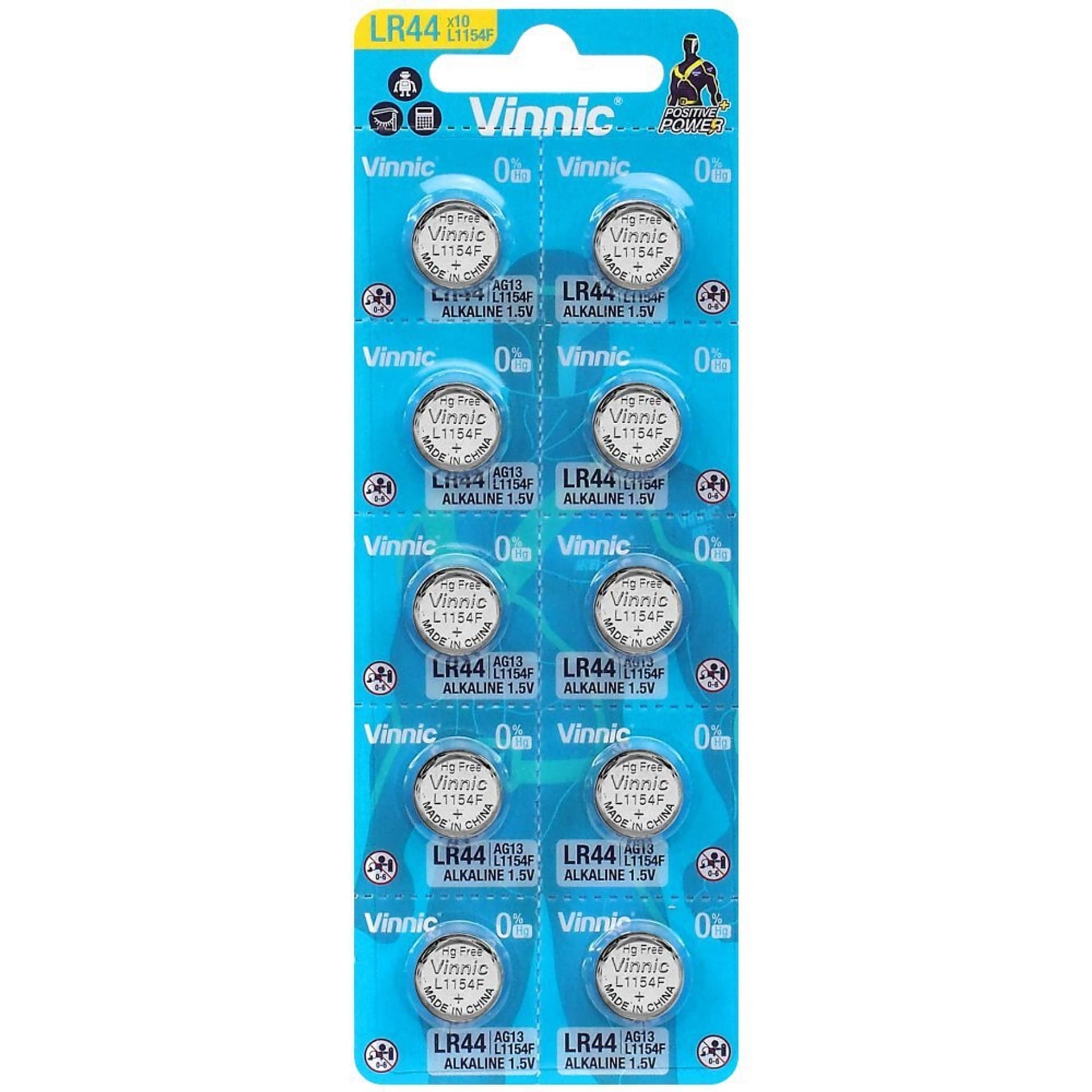 

Bateria AG13 1,5V L1154F, G13, LR44, A76, 375, GP76A, SR44W