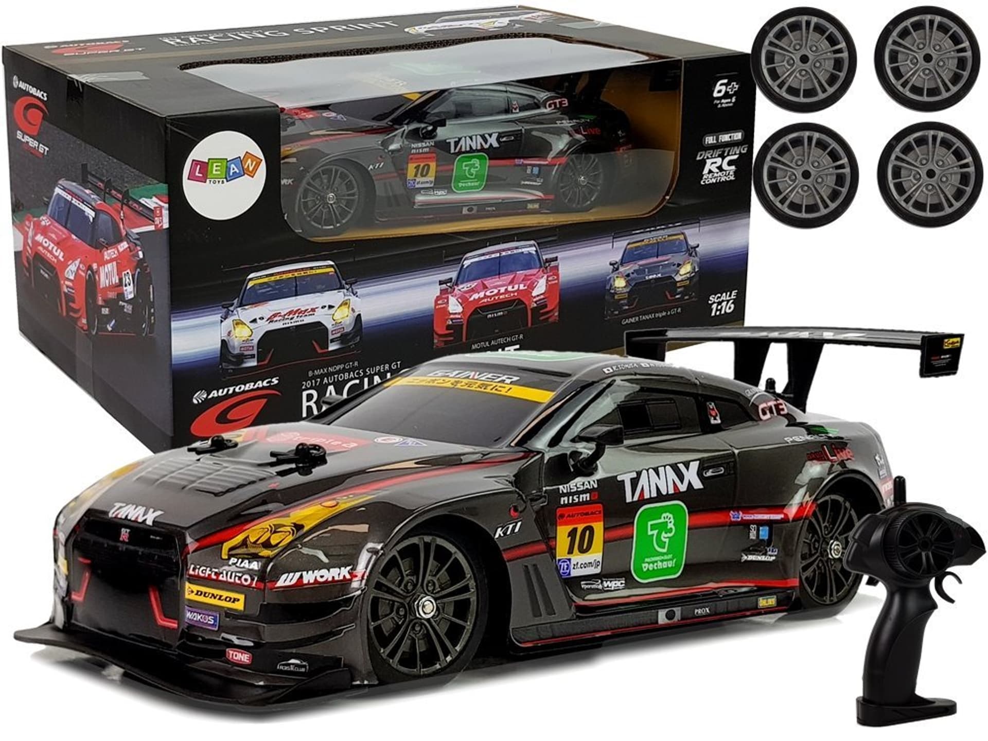 

Auto Wyścigowe Drift Zdalnie Sterowane Czarne Nissan GT-R Nismo GT3 1:16 2.4G