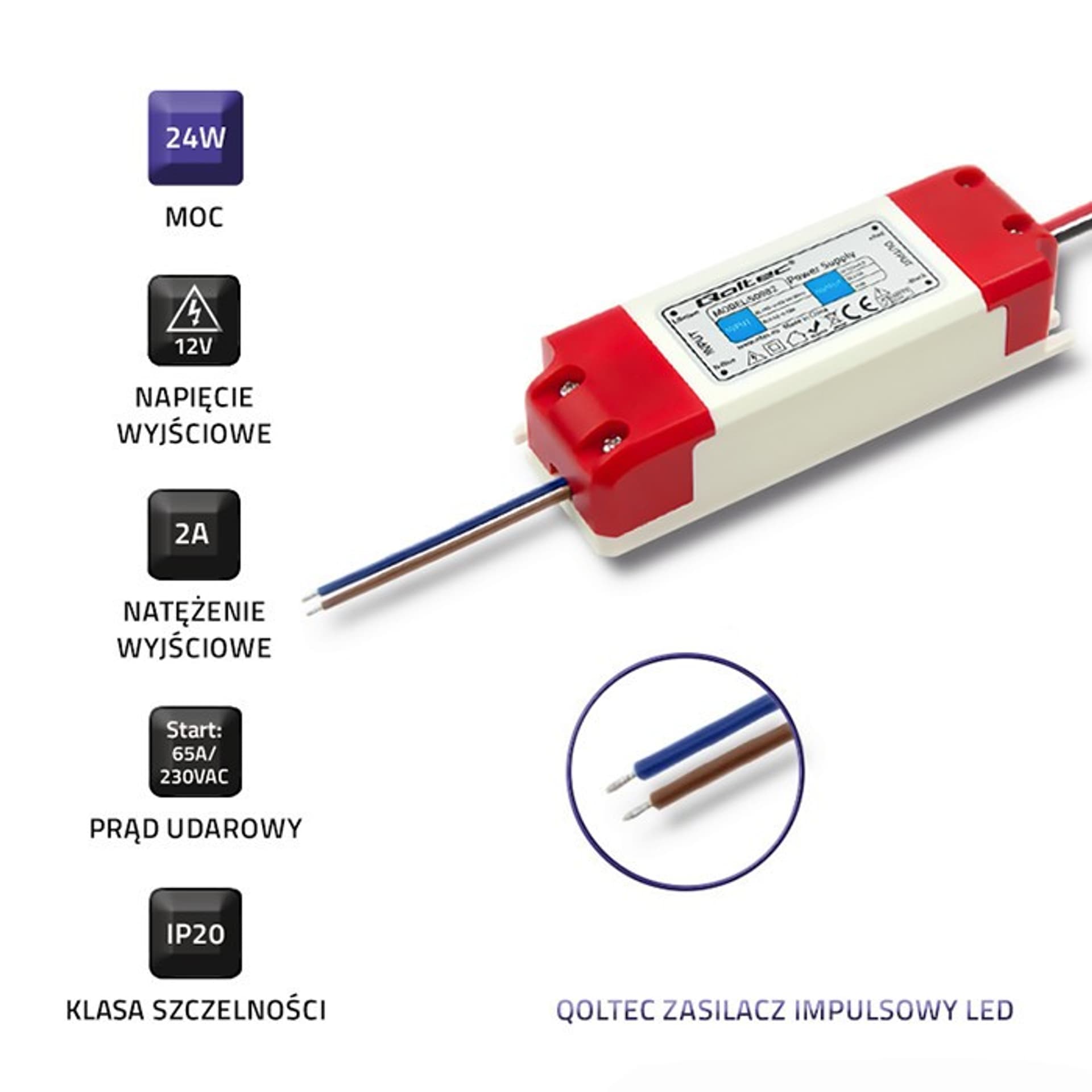 

Zasilacz impulsowy LED IP20 | 48W | 12V | 4A