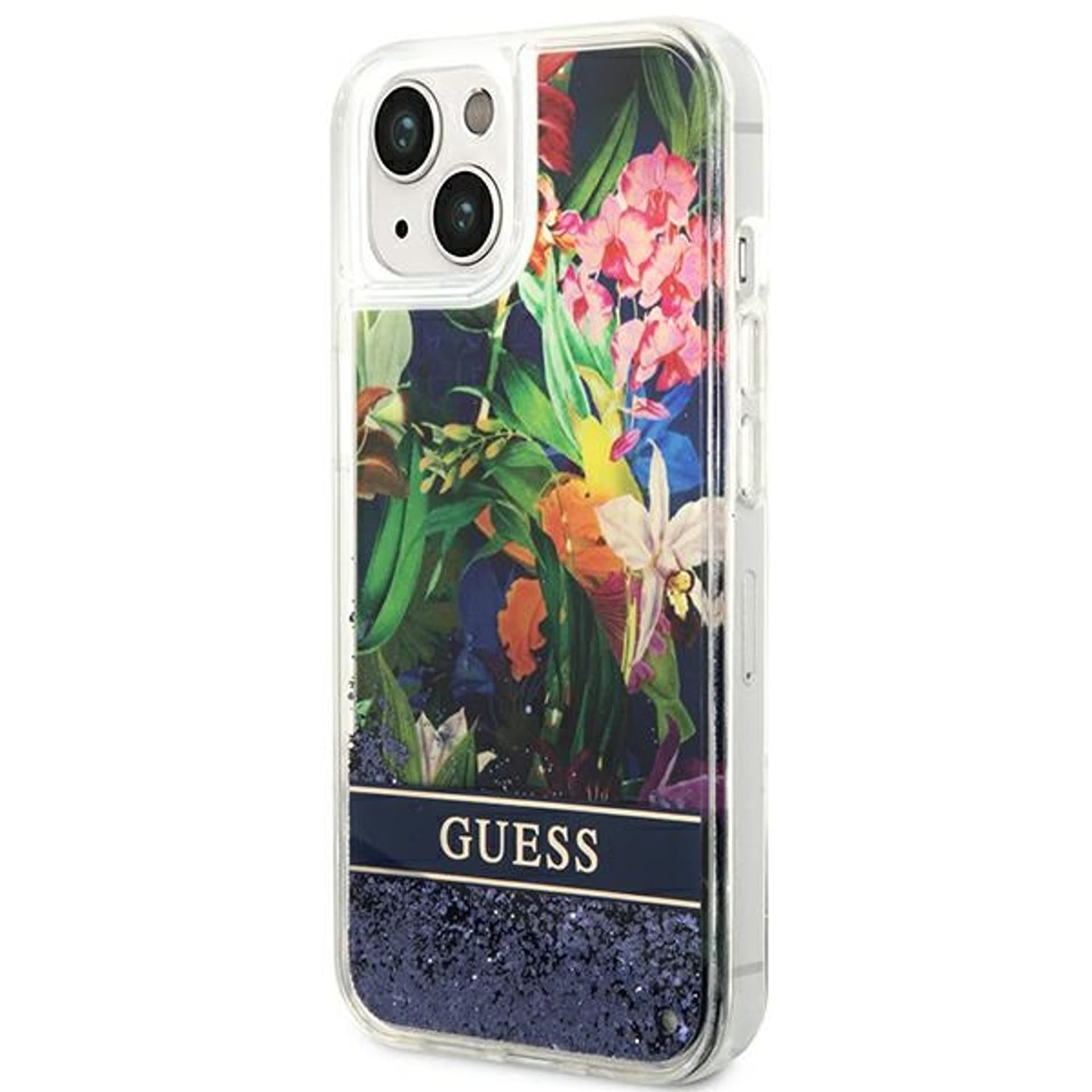 

Guess GUHCP14SLFLSB iPhone 14 6,1" niebieski/blue hardcase Flower Liquid Glitter