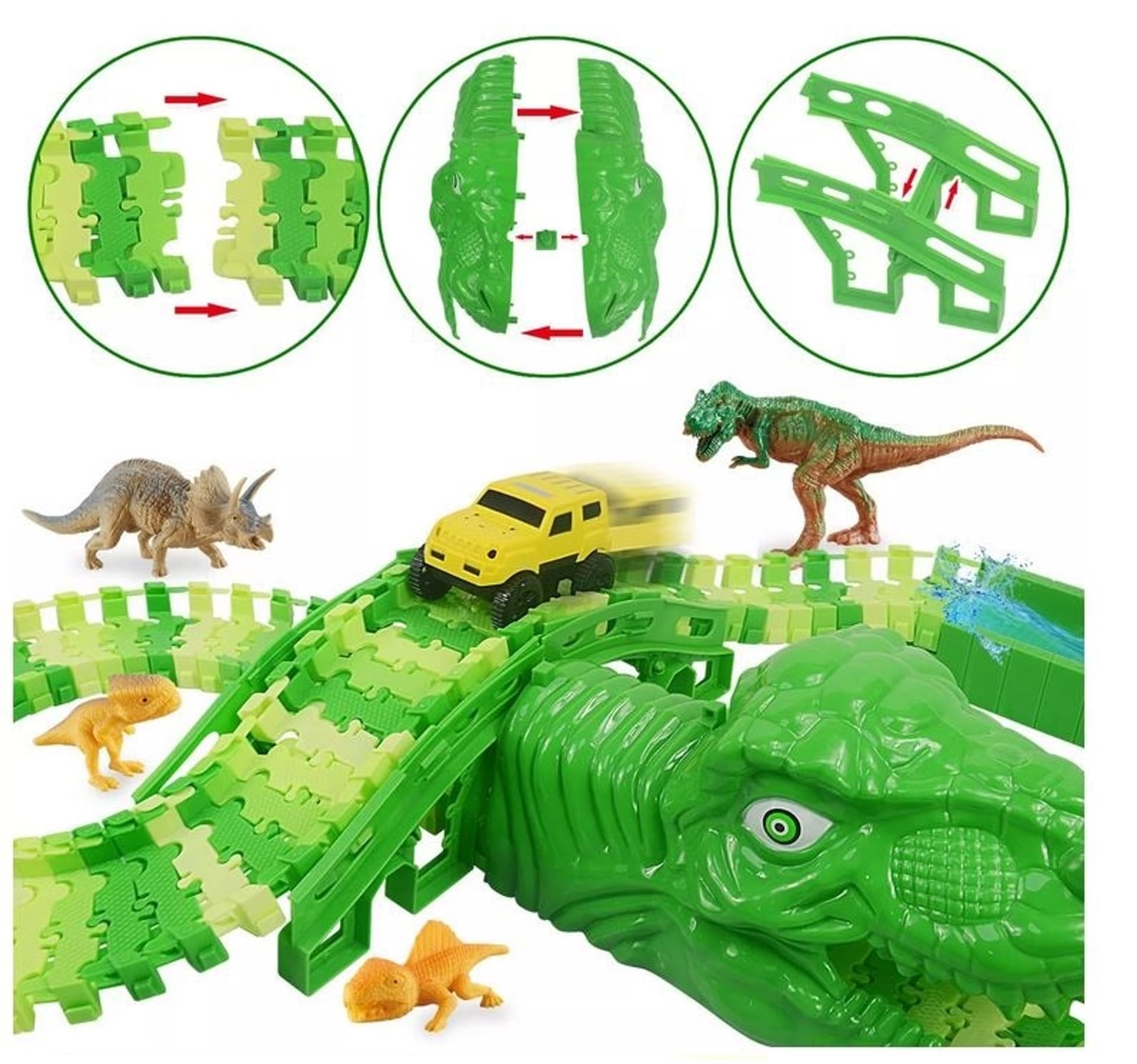 

Tor wyścigowy raj park Dinozaurów autka tory 240 elementów