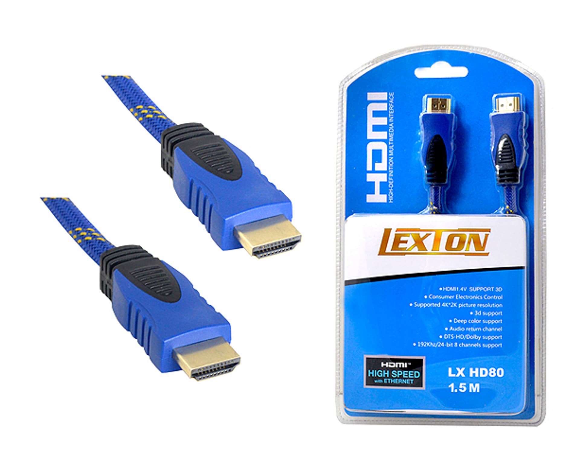 

1 szt. Kabel HDMI-HDMI 1,5m niebieski v1.4.
