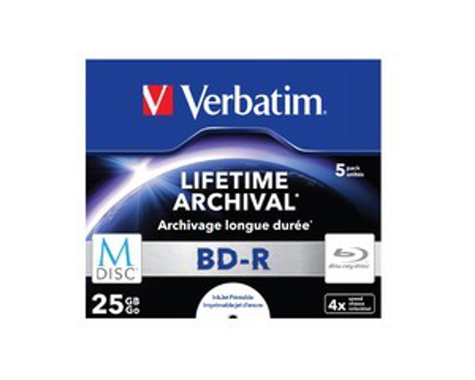 

BD-R VERBATIM 25 GB 4x Jewel Case 5 szt.