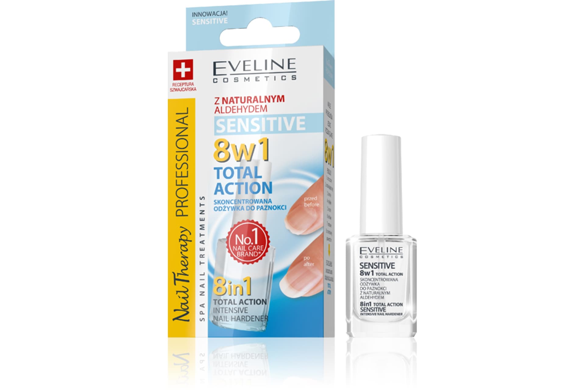 

Eveline Nail Therapy Lakier odżywka Total Action 8w1 Sensitive 12ml