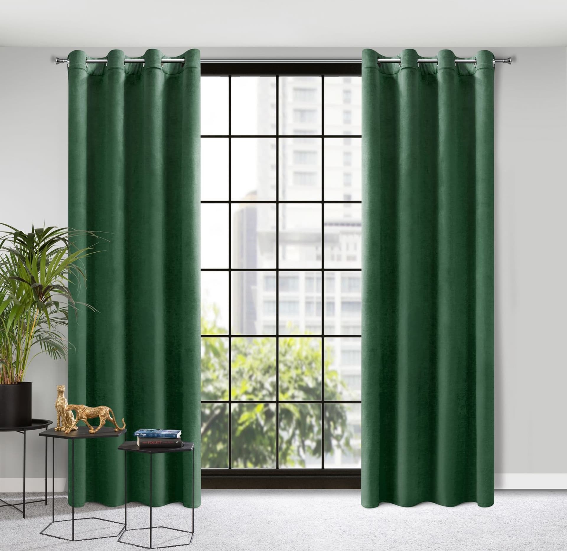

Zasłona ROSA 140x250 przelotki c.zielona