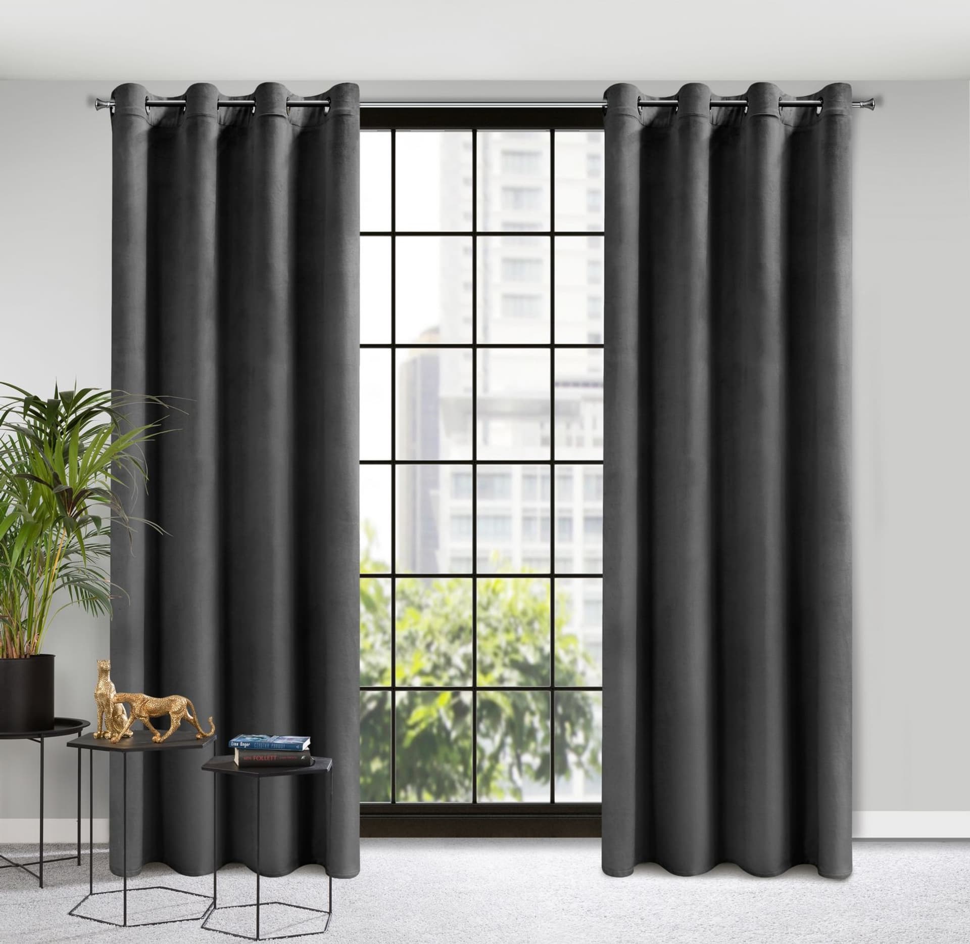 

Zasłona ROSA 140x250 przelotki czarna