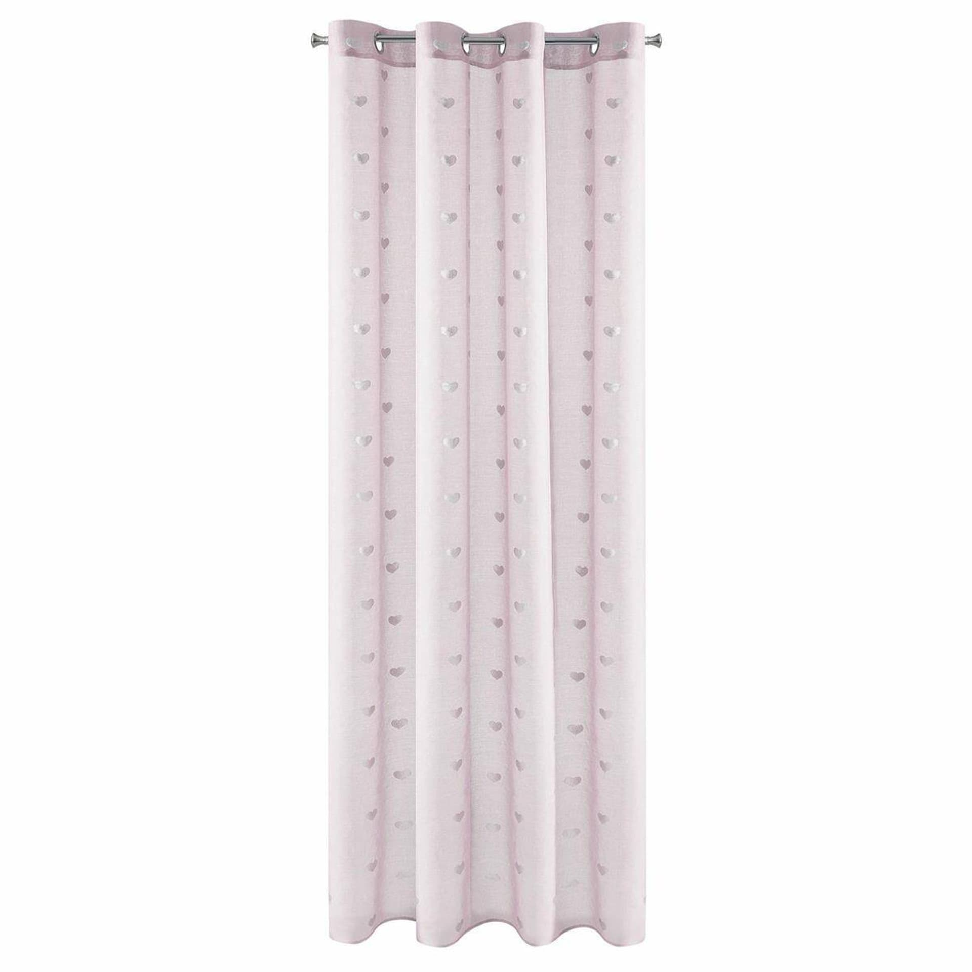 

Firana BENAY 140x250 róż srebro serca