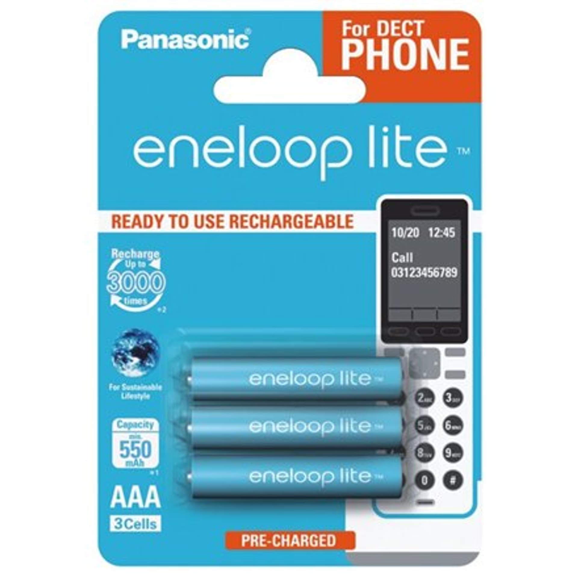 

Panasonic Baterie akumulatorowe ENELOOP Lite BK-4LCCE/3DE AAA, 550 mAh, 3 szt.